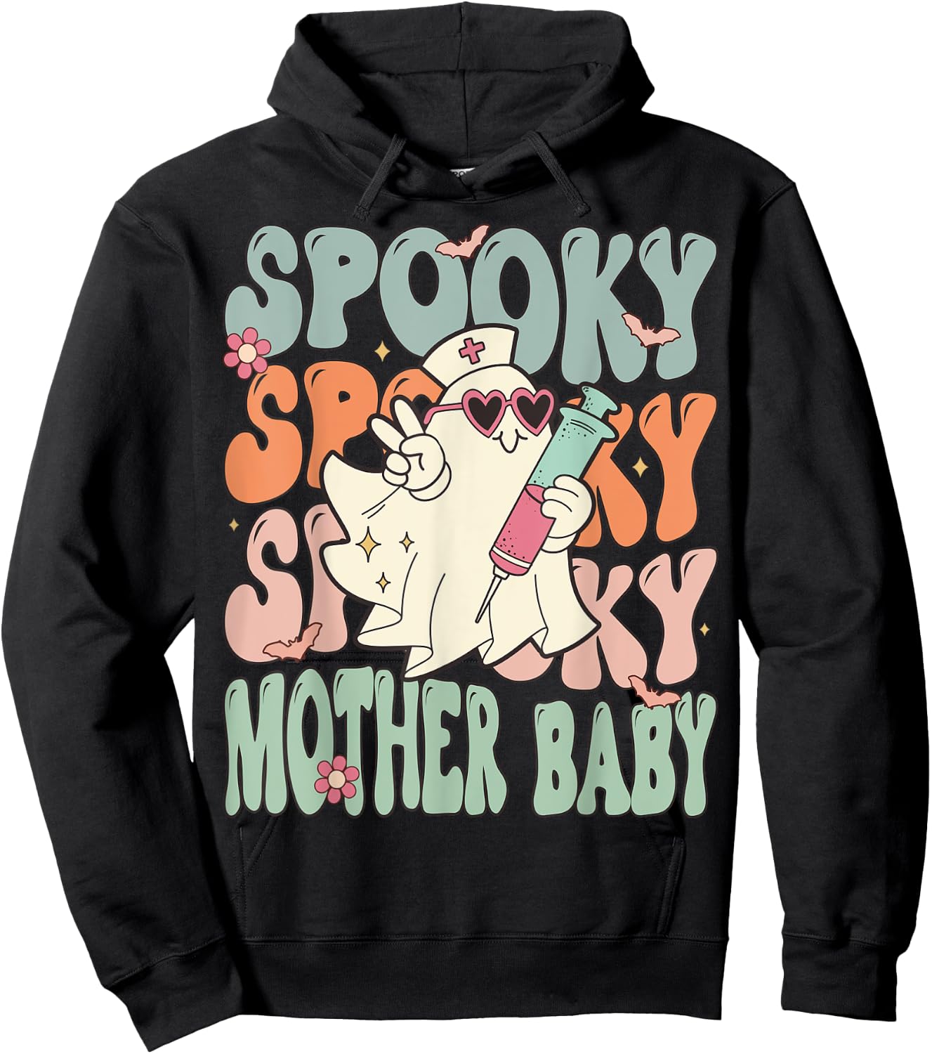 Spooky Mother Baby Nurse Halloween Postpartum Nurse Hoodie - Hoodie | Black
