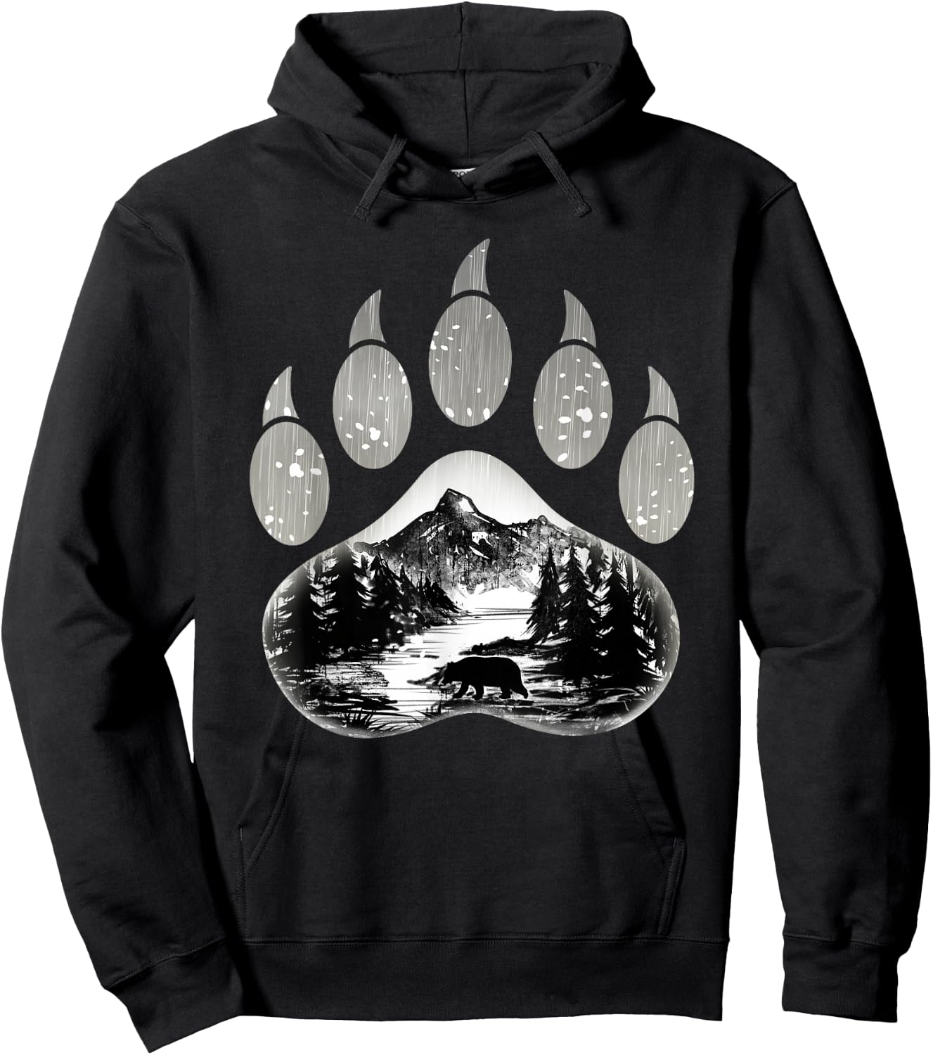 Native American Indian Bear Claws Funny Mountain Animal Gift Hoodie - Hoodie | Black