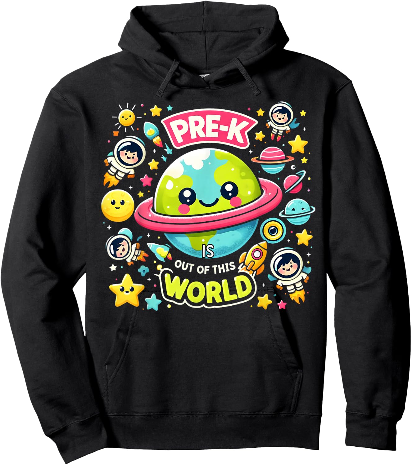 Pre-K Is out Of This World Space Planets Teacher Hoodie - Hoodie | Black