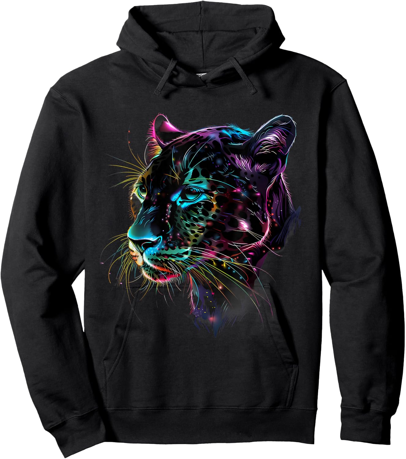 Panther Animal Graphic Portrait Artwork Black Panther Lover Hoodie - Hoodie | Black