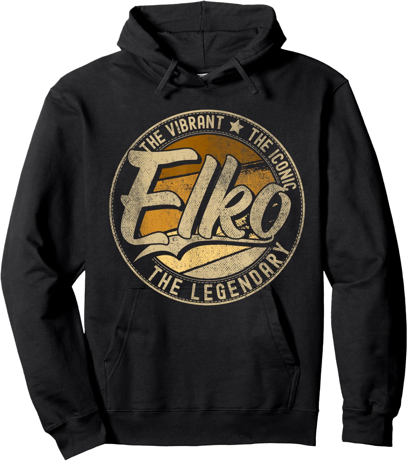 Elko NV | Nevada | Vintage Distressed Hoodie - Hoodie | Black