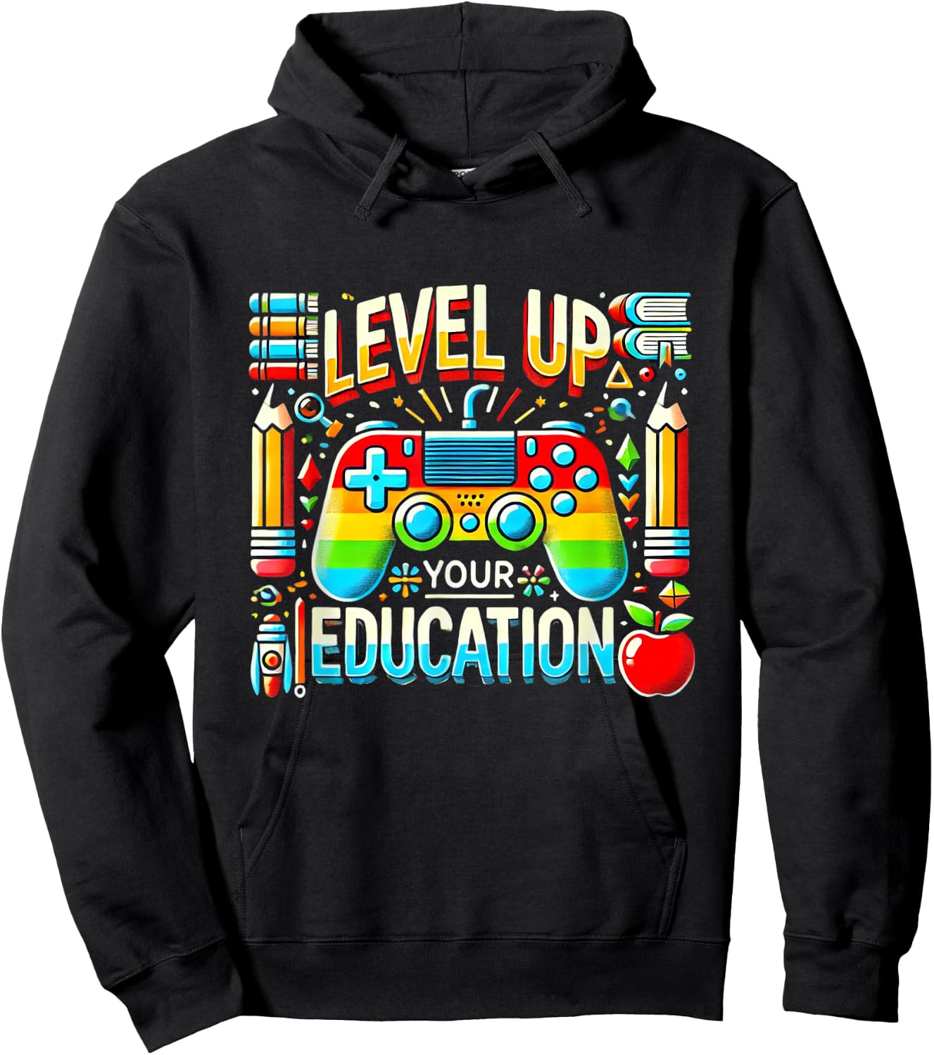 Level Up Your Education Gaming Inspired Teacher Gamers Hoodie - Hoodie | Black