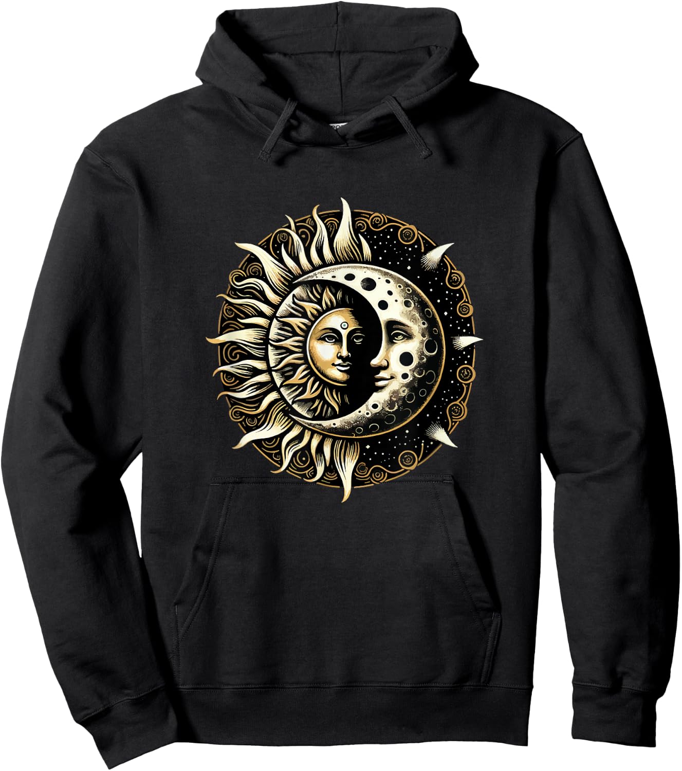 Sun Moon Astrology Astronomy Astrophysics Stargazing Vintage Hoodie - Hoodie | Black
