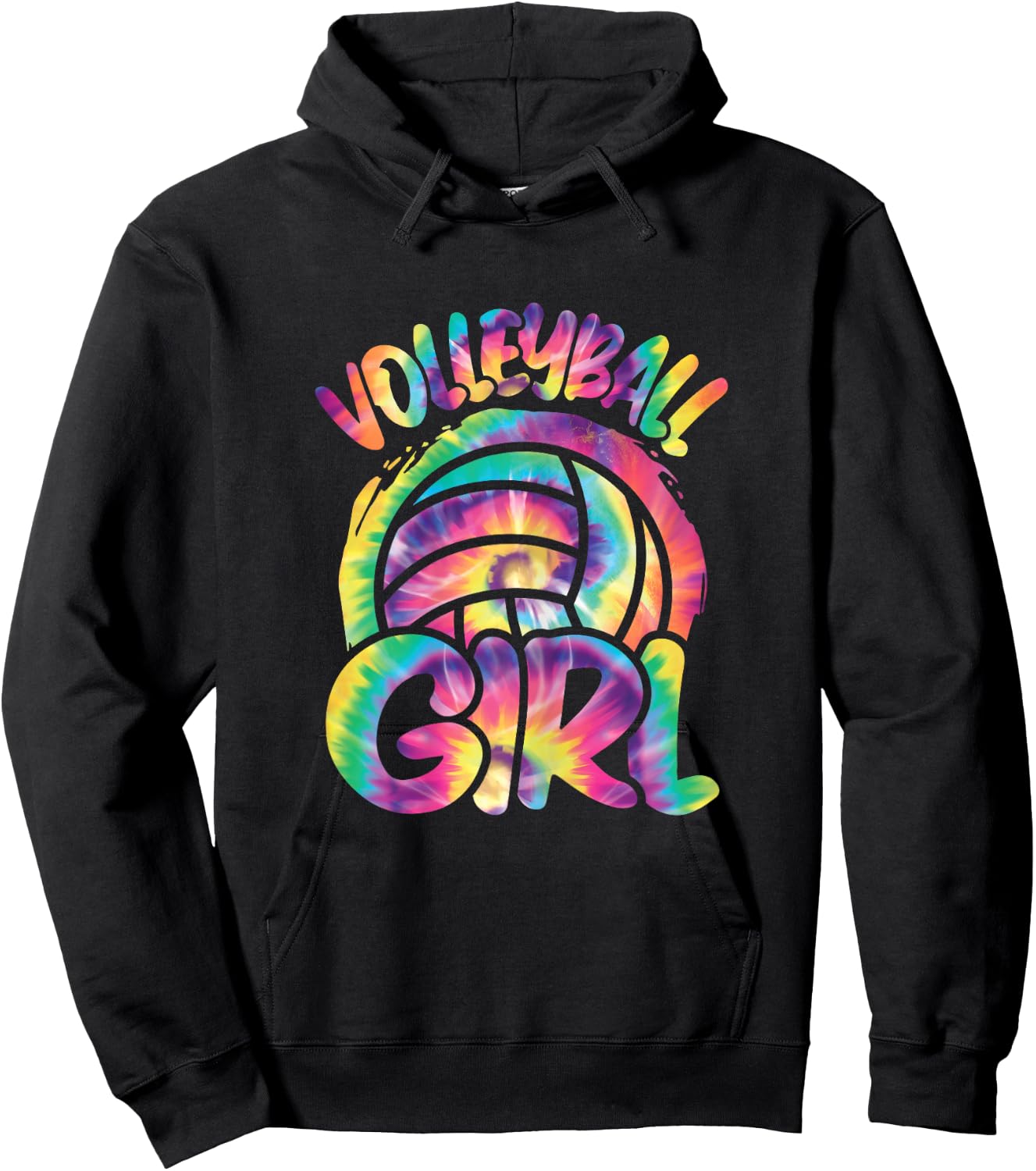 Volleyball Girl Volleyball Player Colorful Women Girls Hoodie - Hoodie | Black