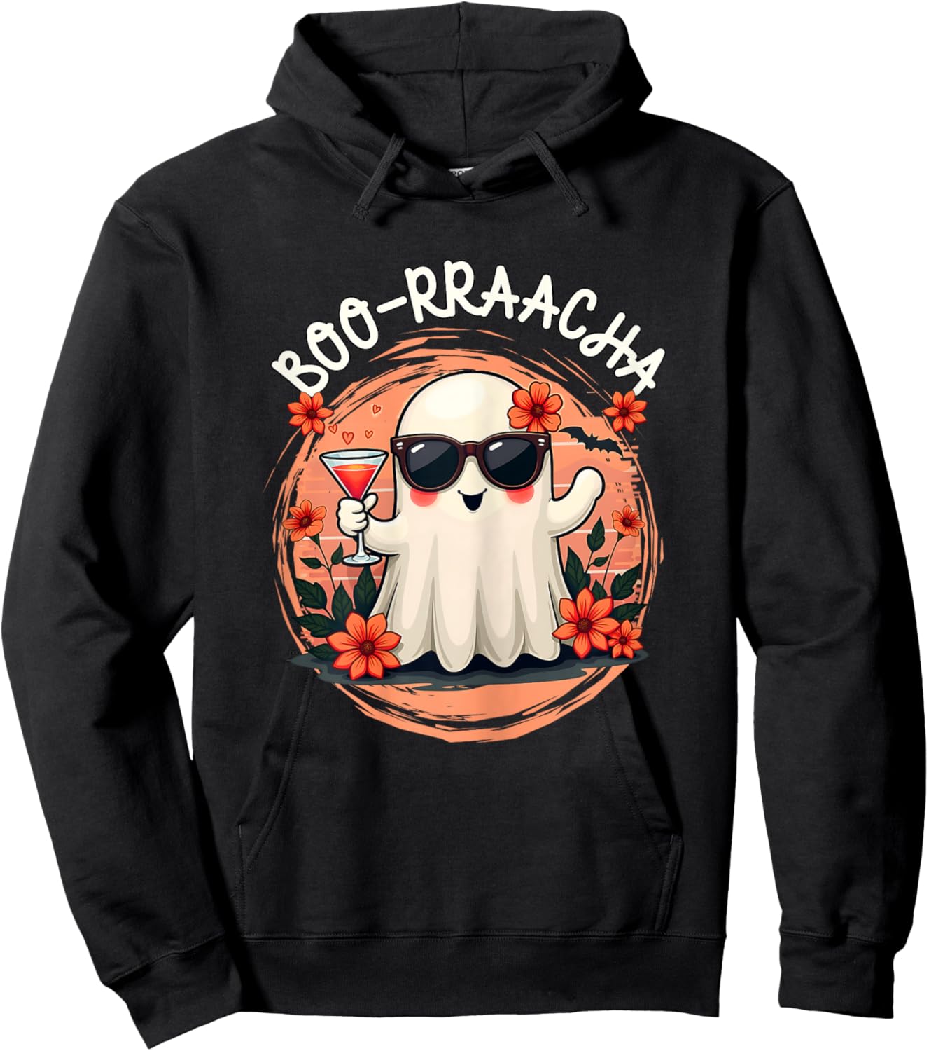 Cute Halloween Ghost Boo-Rraacha Ghost Drinking Boo Racha Hoodie - Hoodie | Black