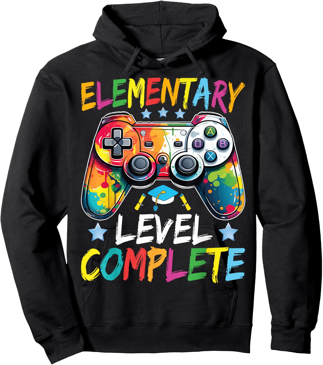 Elementary Level Complete Class Of 2024 Gamer Graduation Hoodie - Hoodie | Black