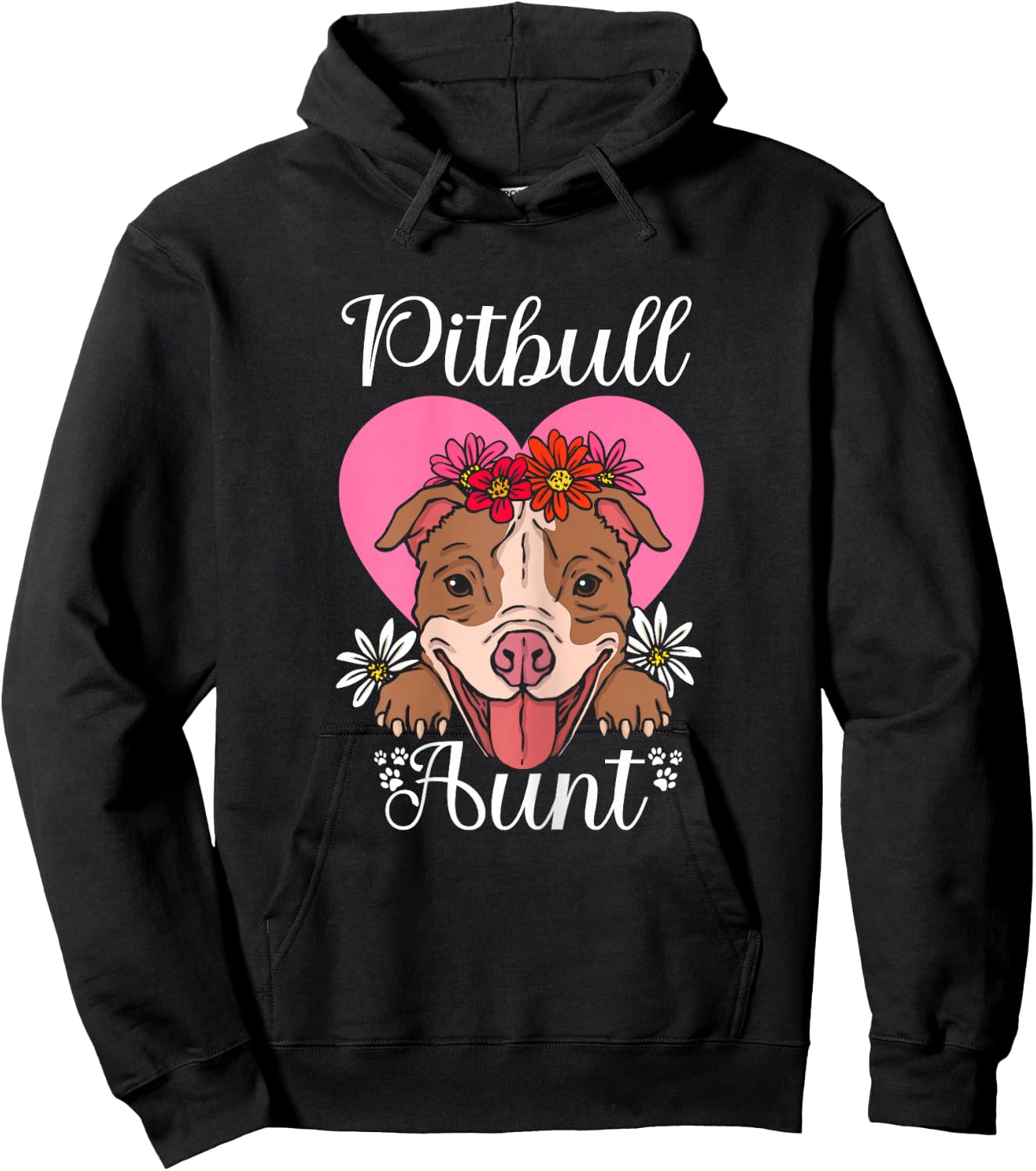 Pittie Aunt Pitbull Mom Dog Lovers Auntie Day Women Hoodie - Hoodie | Black