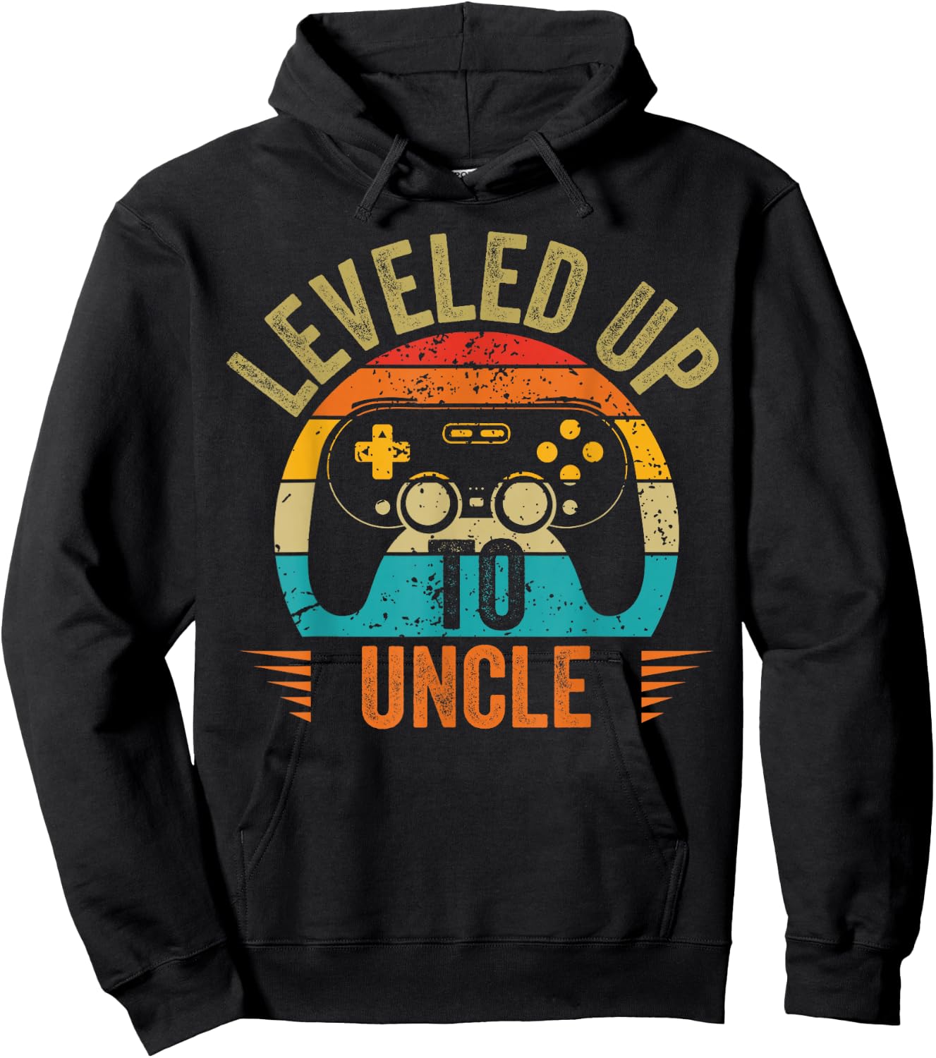Leveling up to uncle 2025 funny video gamer vintage men Hoodie - Hoodie | Black