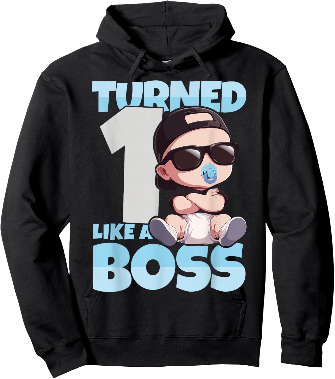 Baby 1st Birthday Boy Girl 1 Year Like a Boss Kids Hoodie - Hoodie | Black