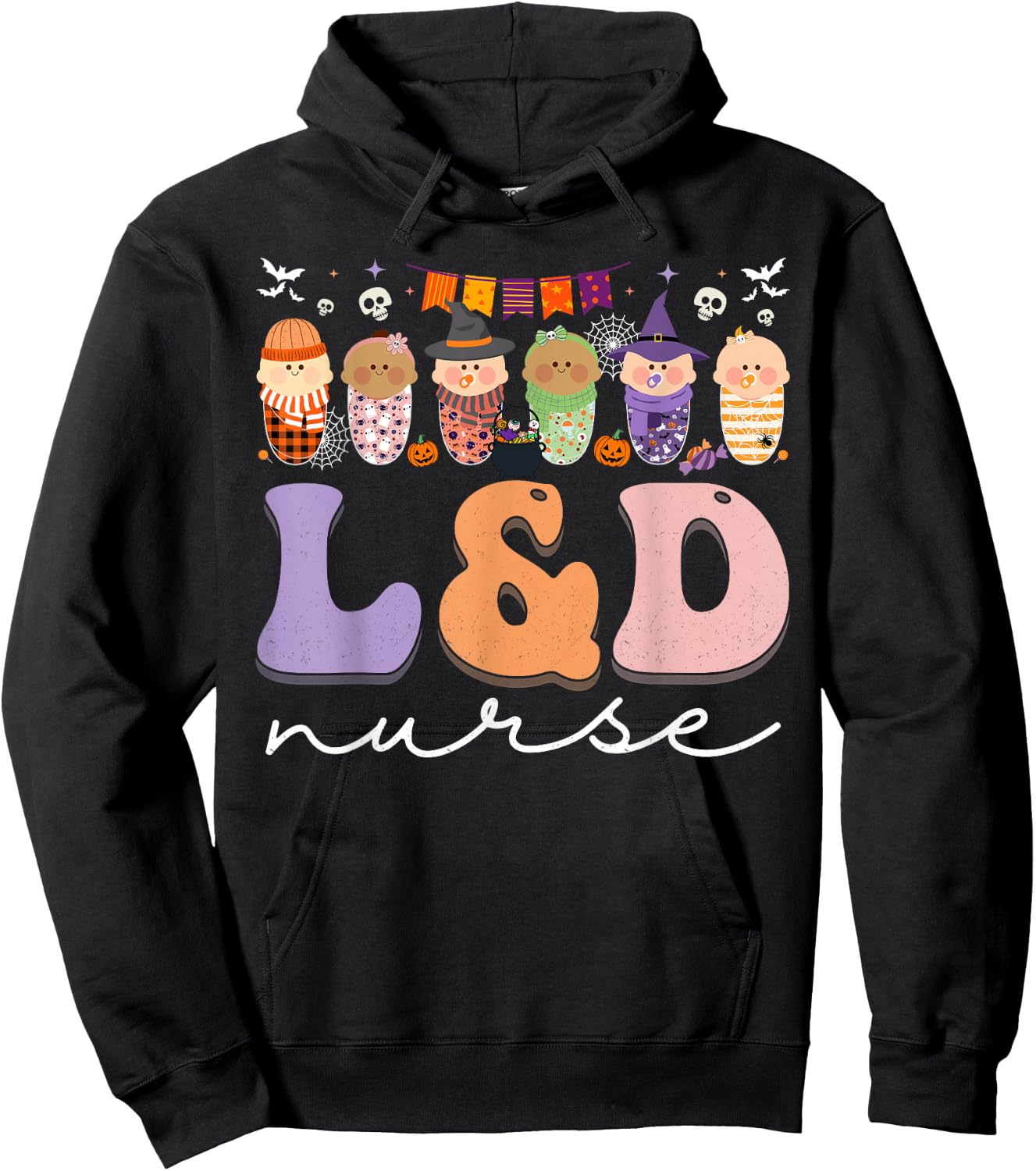 Halloween L&D Nurse Labor and Delivery Nurse Halloween Hoodie - Hoodie | Black