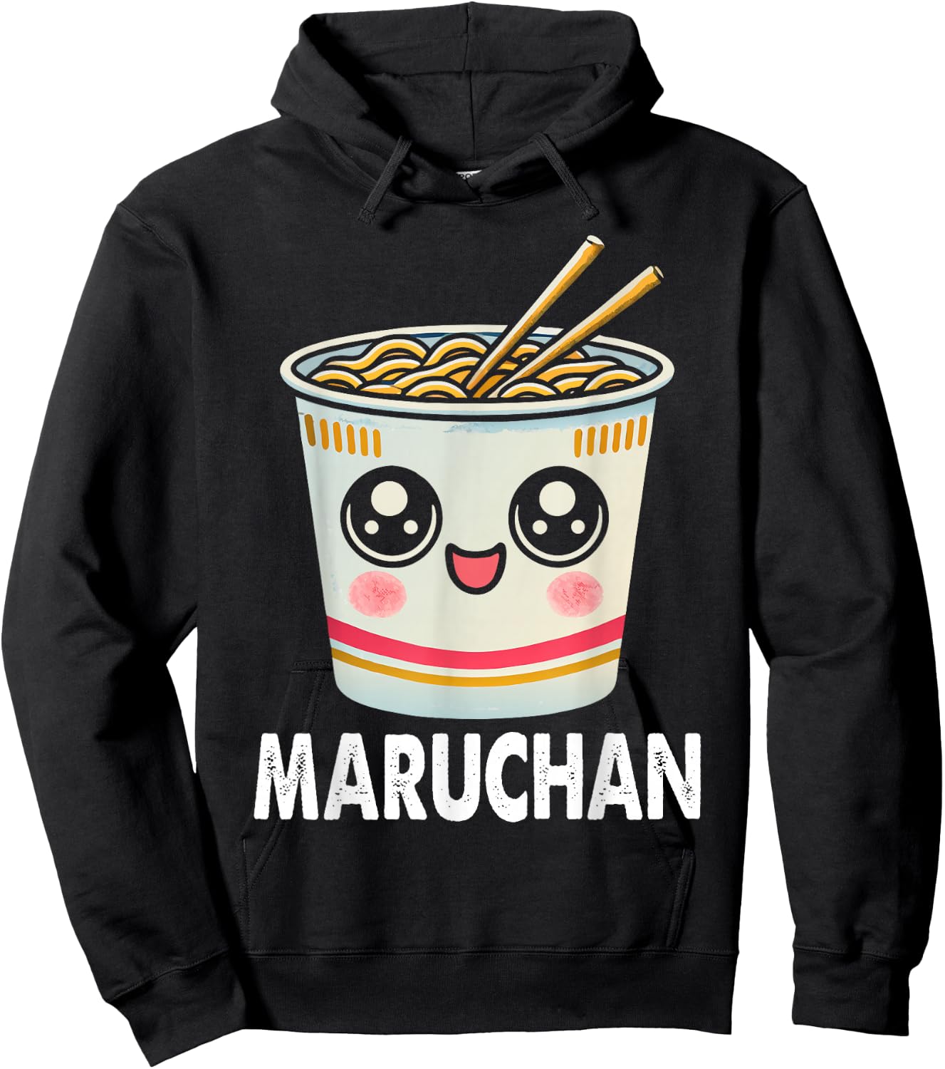 Cute Ramen Noodle Cup Face Hoodie - Hoodie | Black