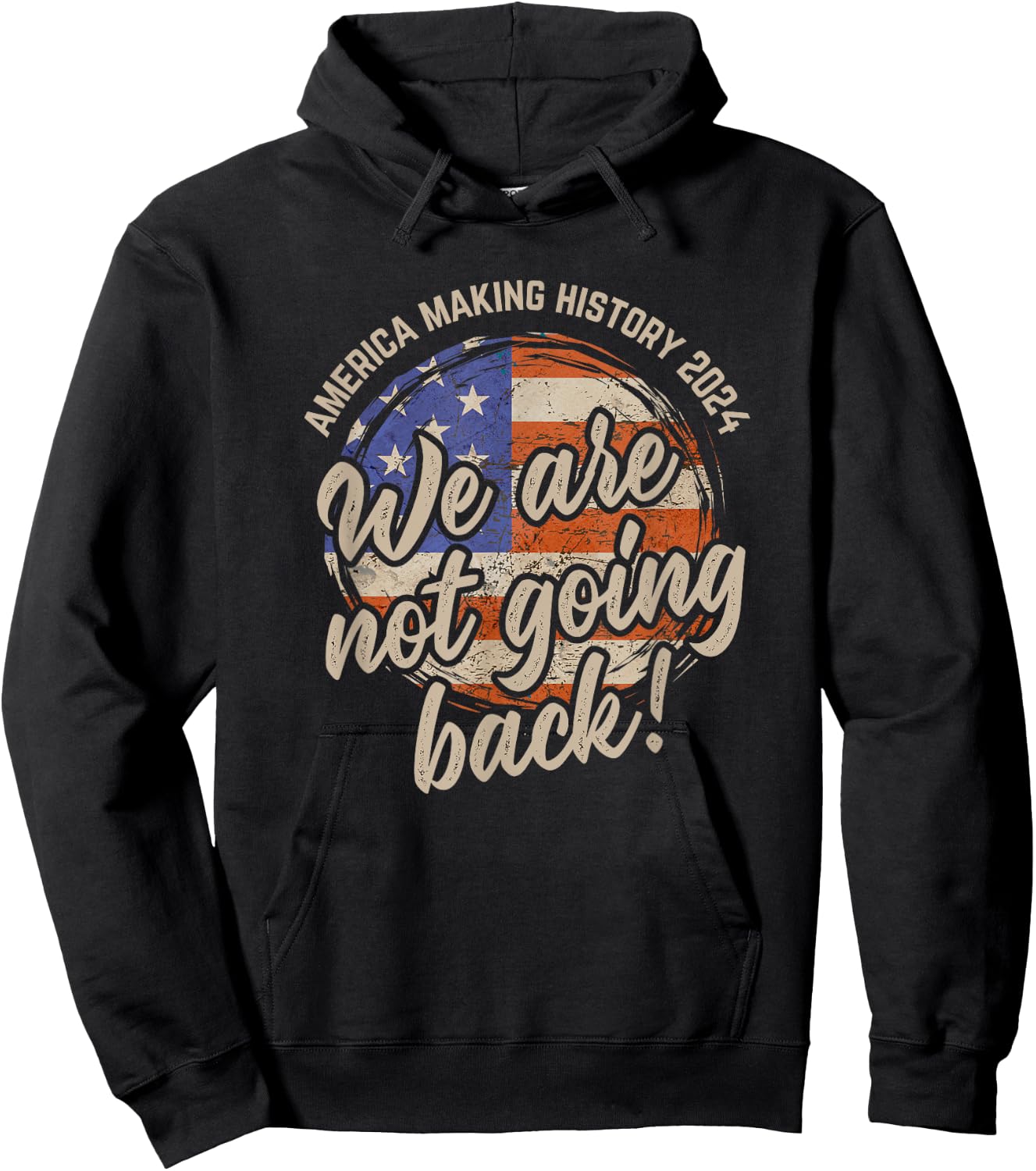 We Are Not Going Back America History 2024 Speech USA Flag Hoodie - Hoodie | Black