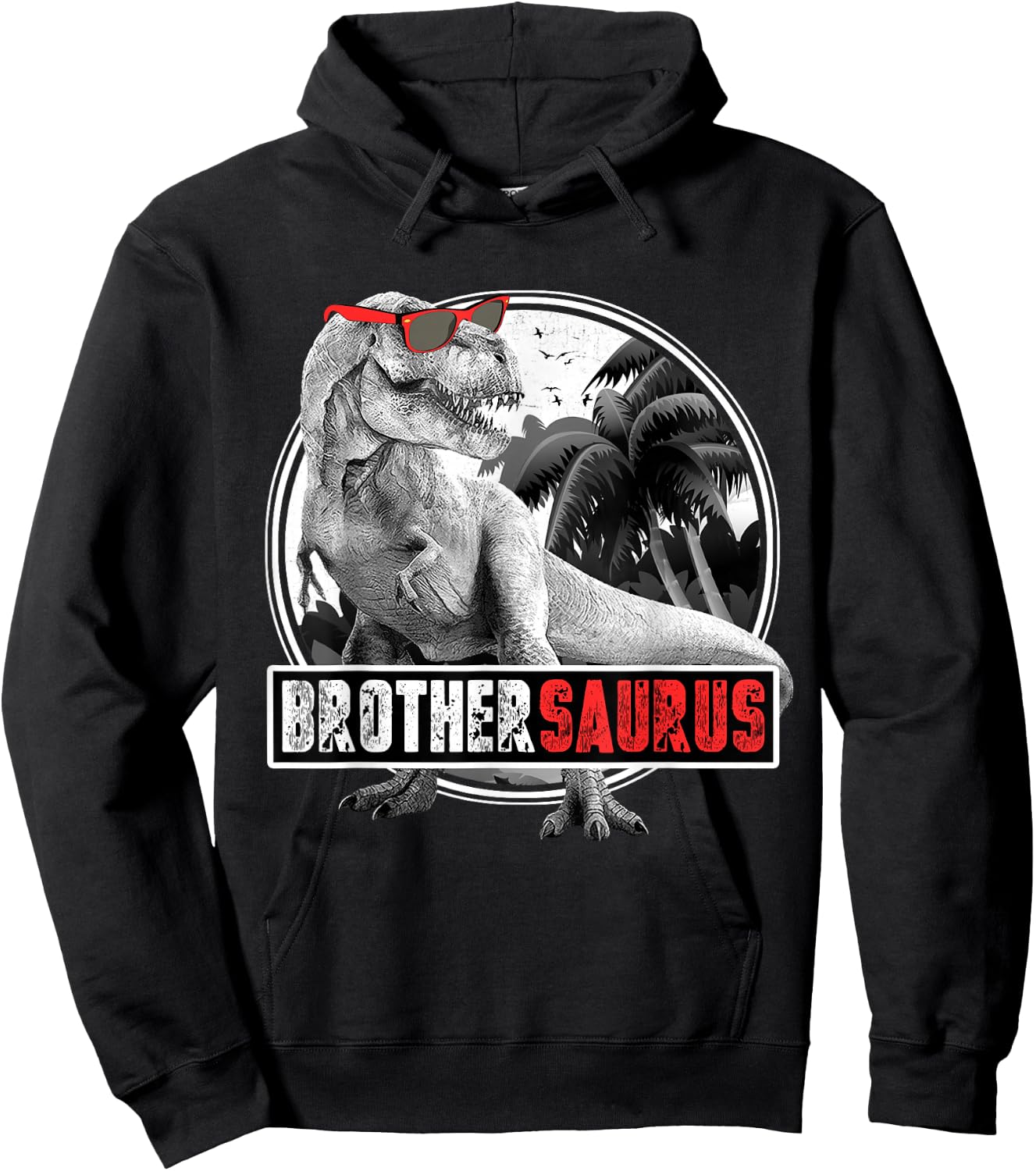 Brothersaurus T-Rex Dinosaur Brother Dinosaur Hoodie - Hoodie | Black