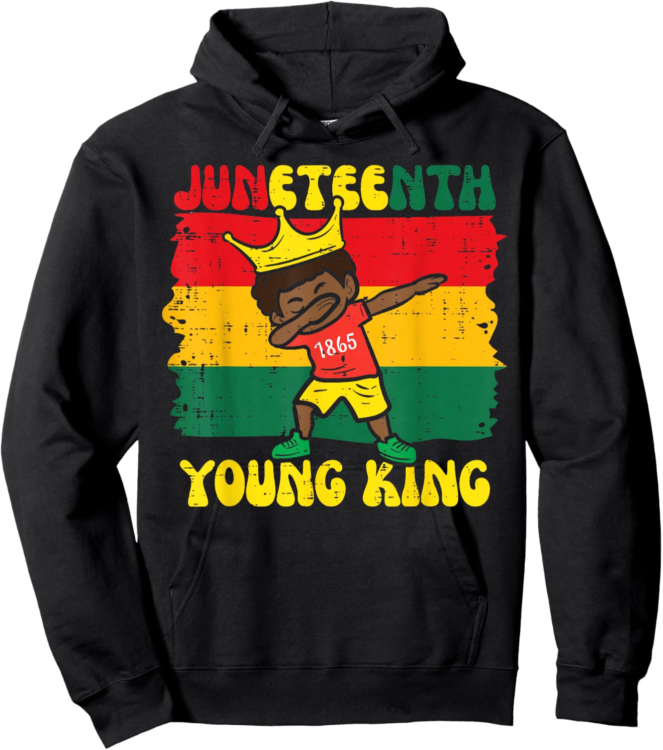 Juneteenth Young King Dab 1865 African Toddler Boys Kids Hoodie - Hoodie | Black