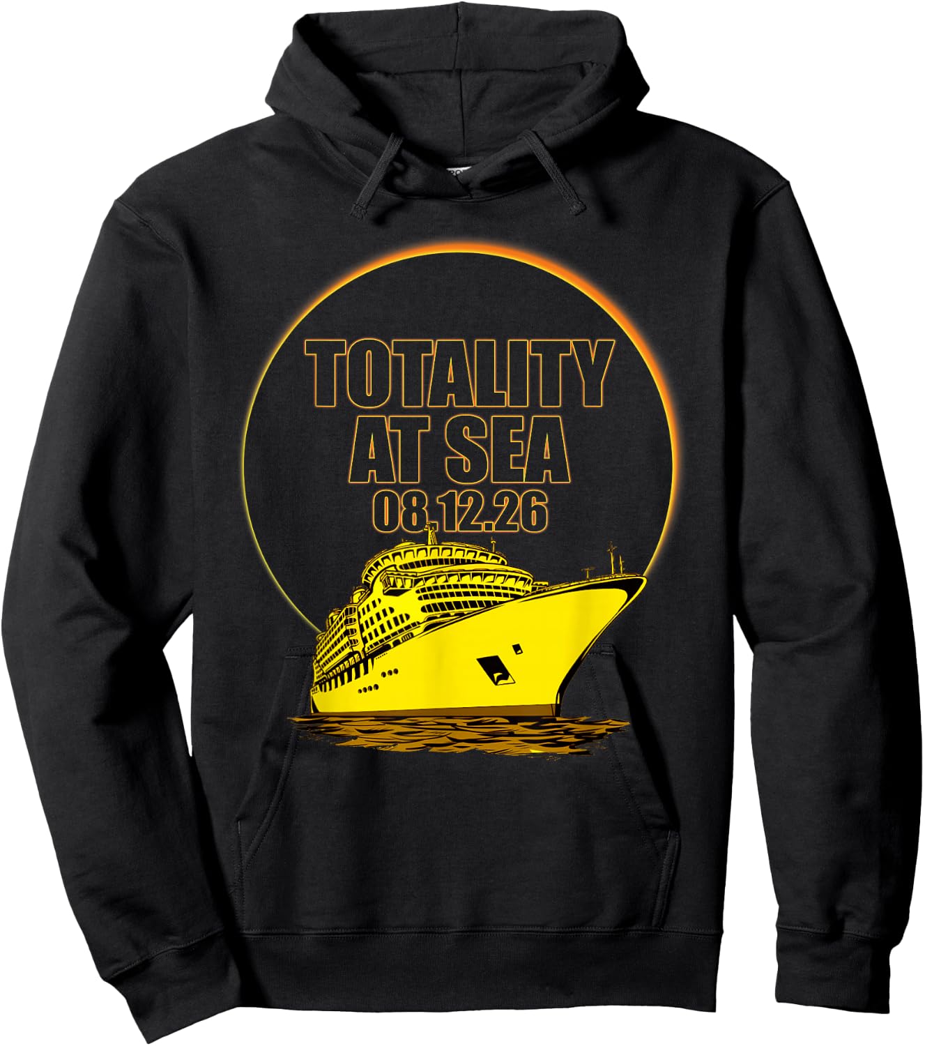 Totality At Sea 08 12 26 Total Solar Eclipse Sky Watchers Hoodie - Hoodie | Black