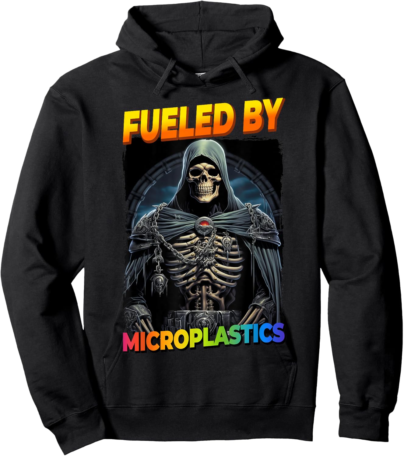 Fueled By Microplastics Cringe Skeleton Hoodie - Hoodie | Black