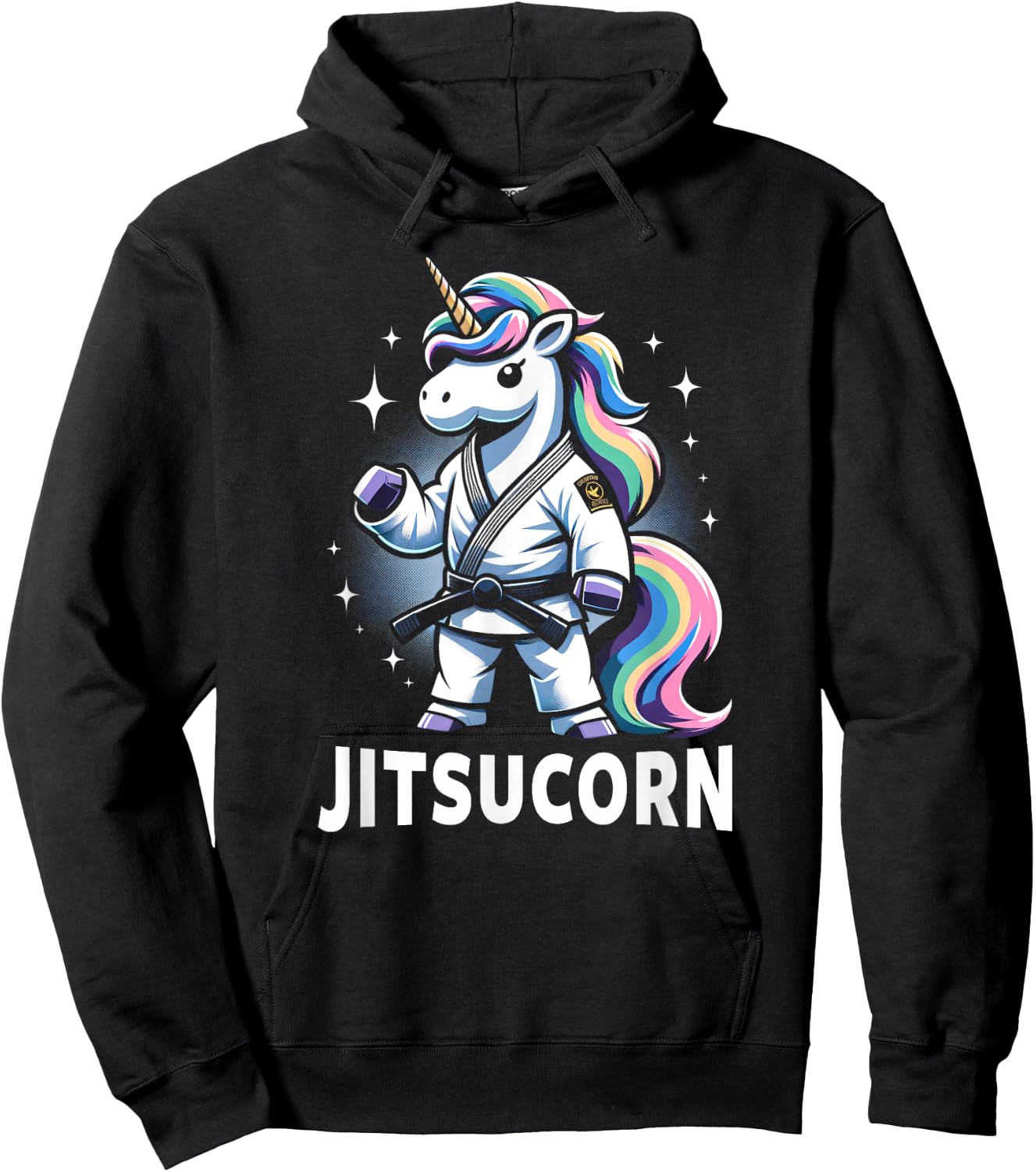 Funny Self Defense BJJ Shirt Cute Unicorn Jiu Jitsu Hoodie - Hoodie | Black