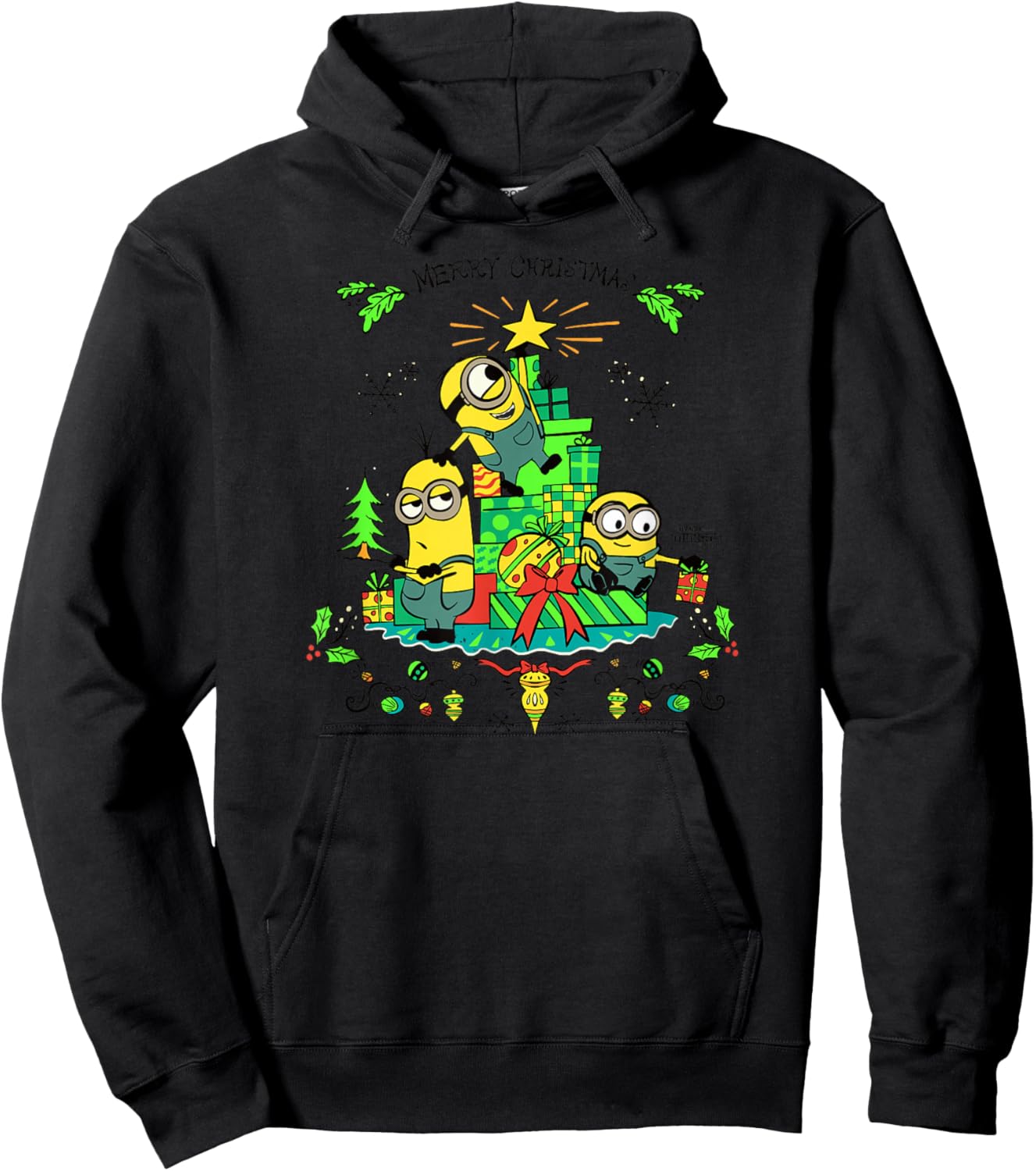 Minions Merry Christmas Hoodie - Hoodie | Black