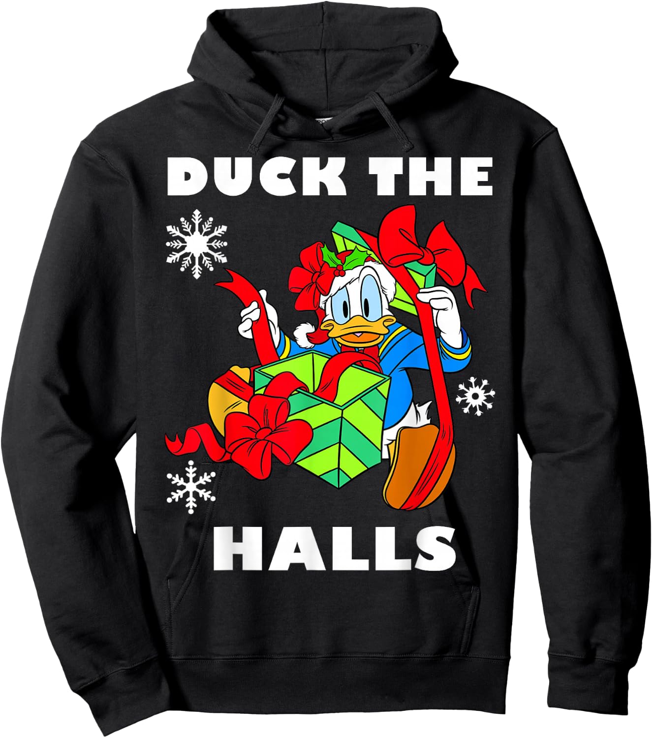 Disney Donald Duck The Halls Christmas Portrait Hoodie - Hoodie | Black