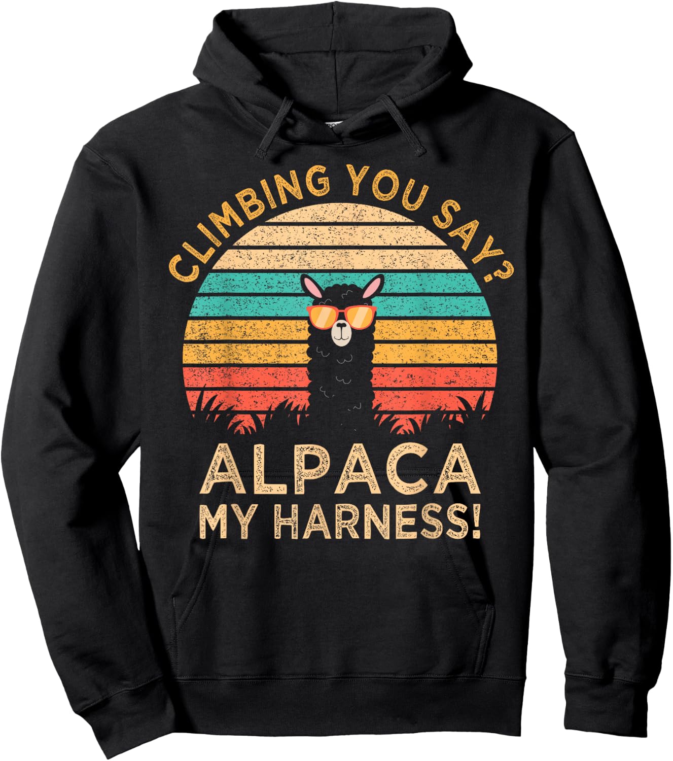 Climbing You Say? Alpaca My Harness Funny Rock Climber Gift Hoodie - Hoodie | Black