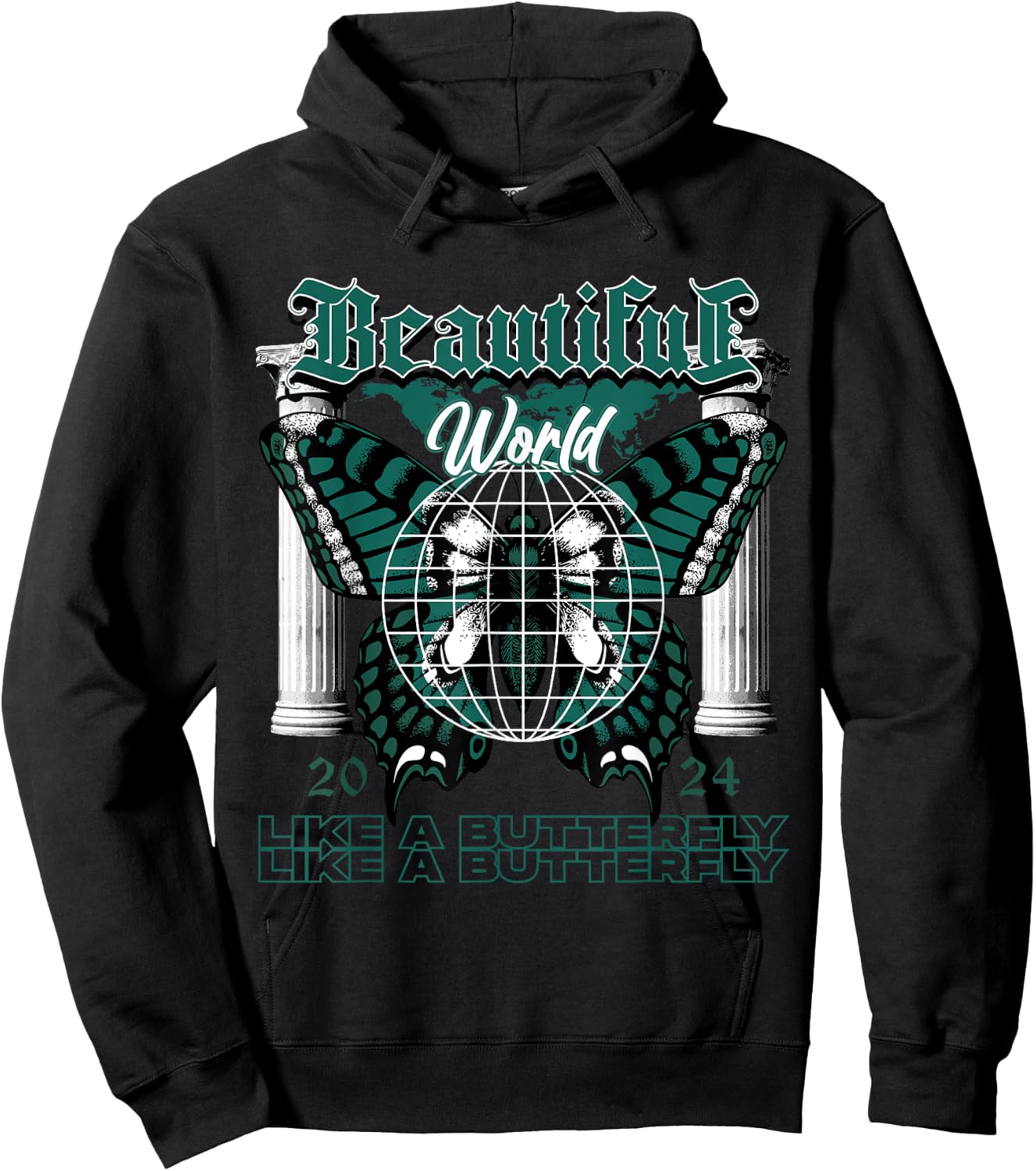 Beautiful World Oxidized Green 4s Matching Women Hoodie - Hoodie | Black