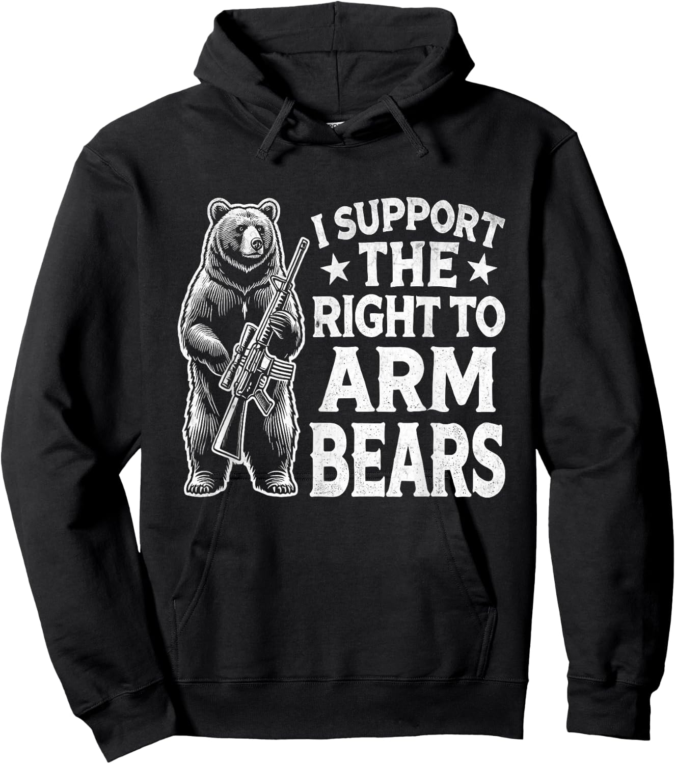 Funny Second Amendment I Support the Right to Arm Bears Men Hoodie - Hoodie | Black