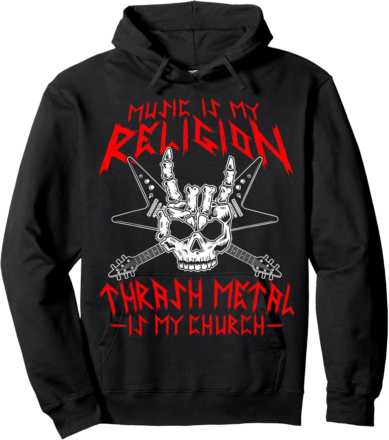 Thrash Metal Festival Guitar Solo Vinyl Thrash Metal Hoodie - Hoodie | Black