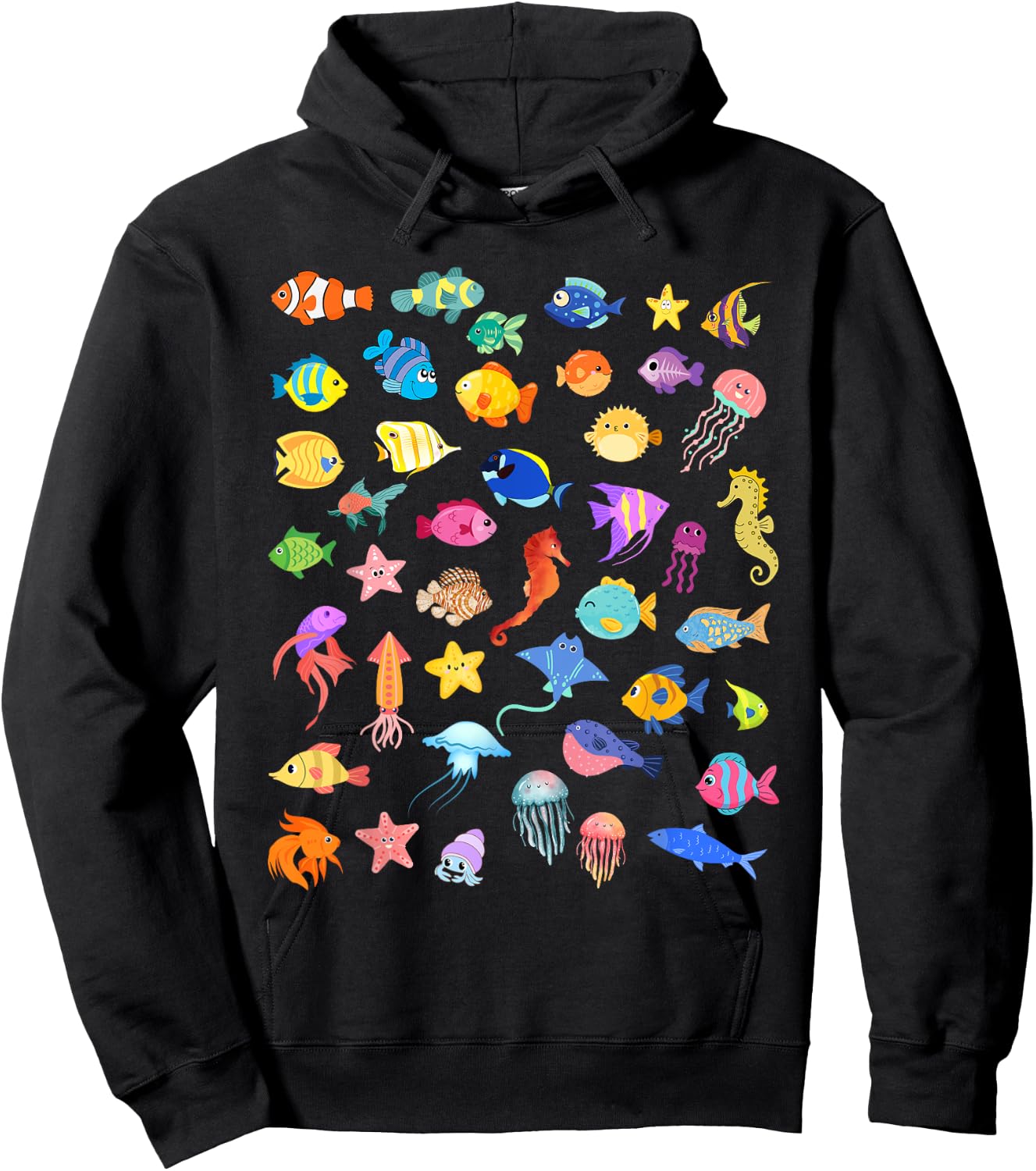 Types of fish ocean Hoodie - Hoodie | Black