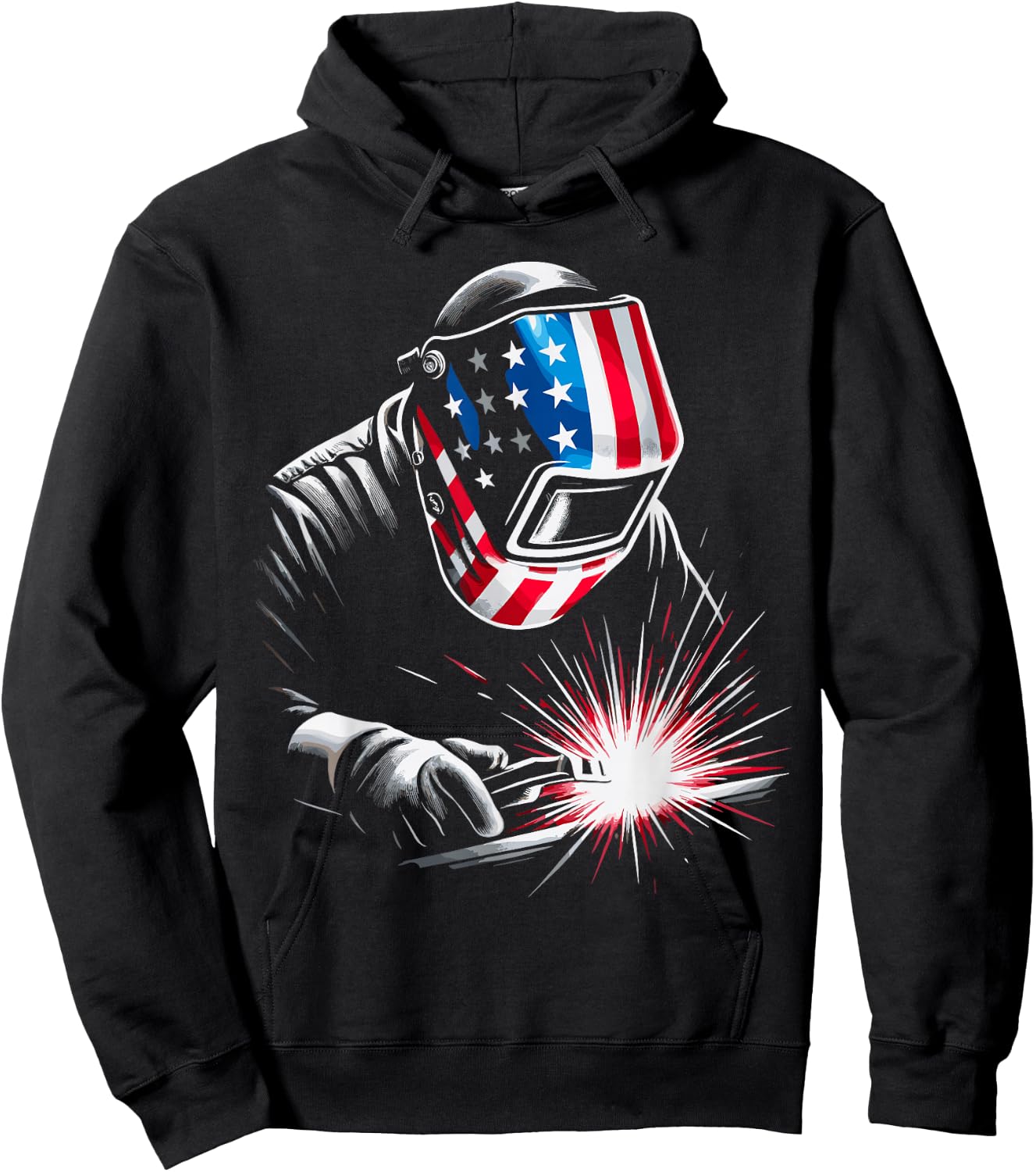 USA Patriotic Welder Hoodie - Hoodie | Black