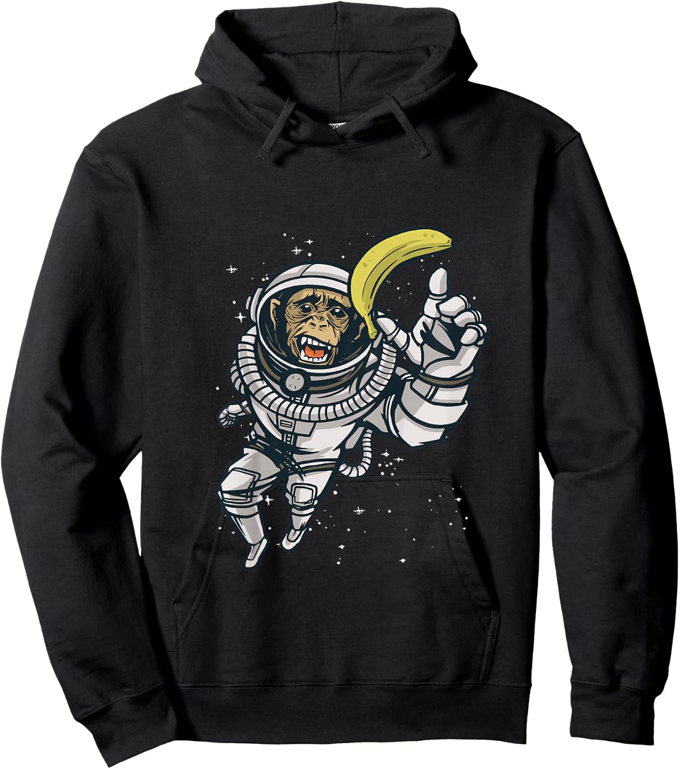 Kids Chimp Astronaut in Space Funny Chimpanzee Animal Graphic Hoodie - Hoodie | Black