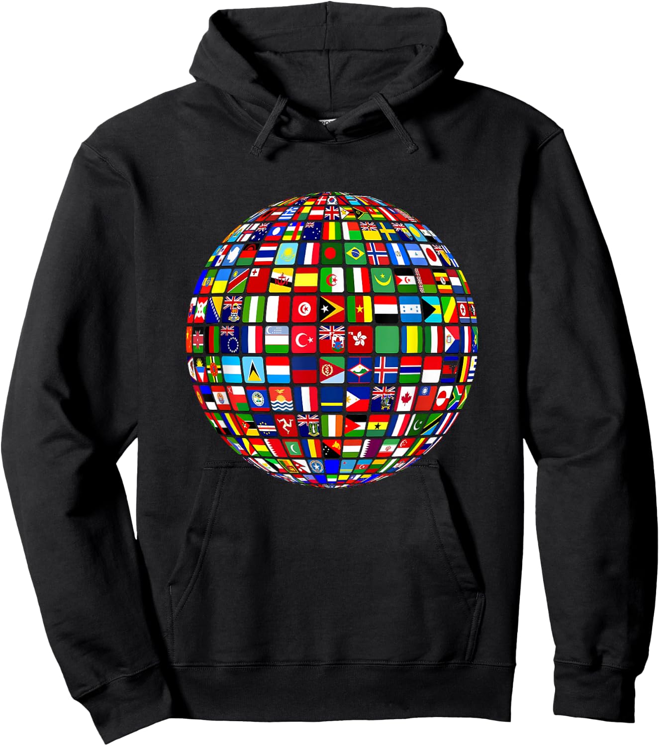 International world flags and world map for children Hoodie - Hoodie | Black