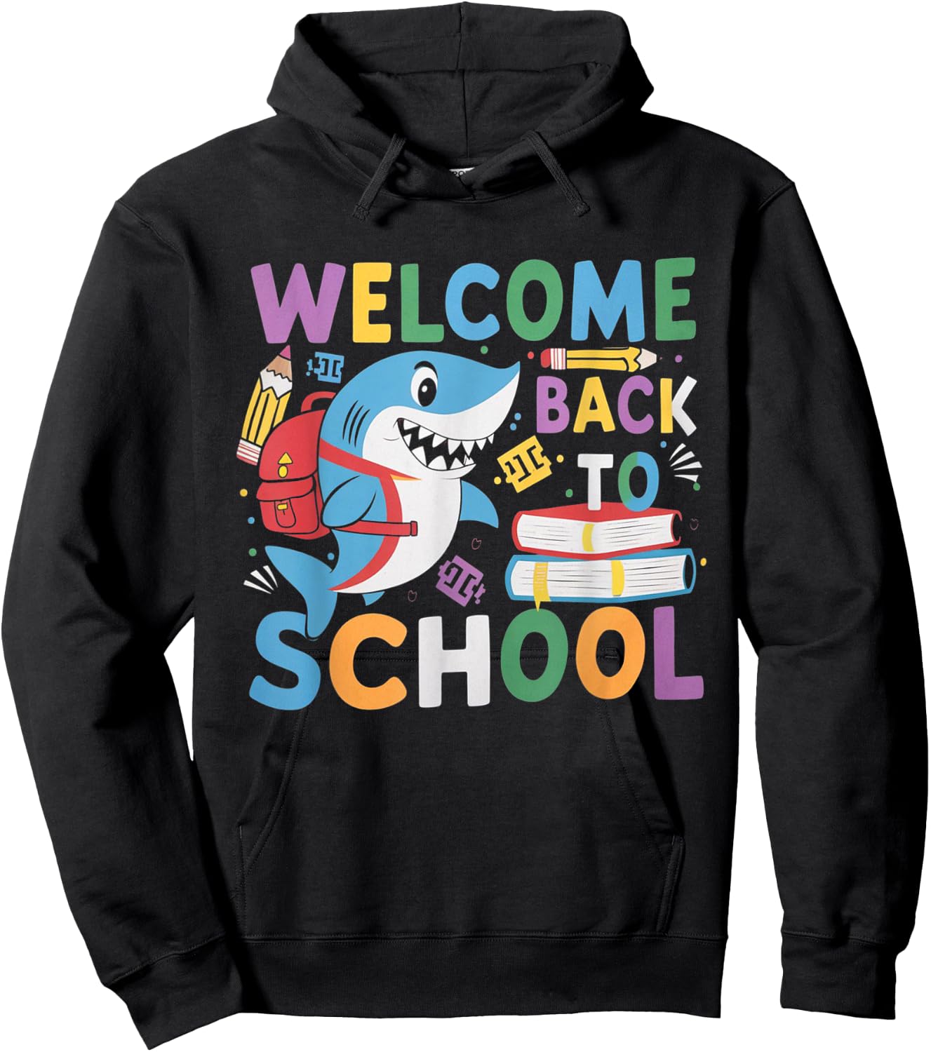 Welcome Back to School 2024-2025 Shark Funny Teacher Hoodie - Hoodie | Black