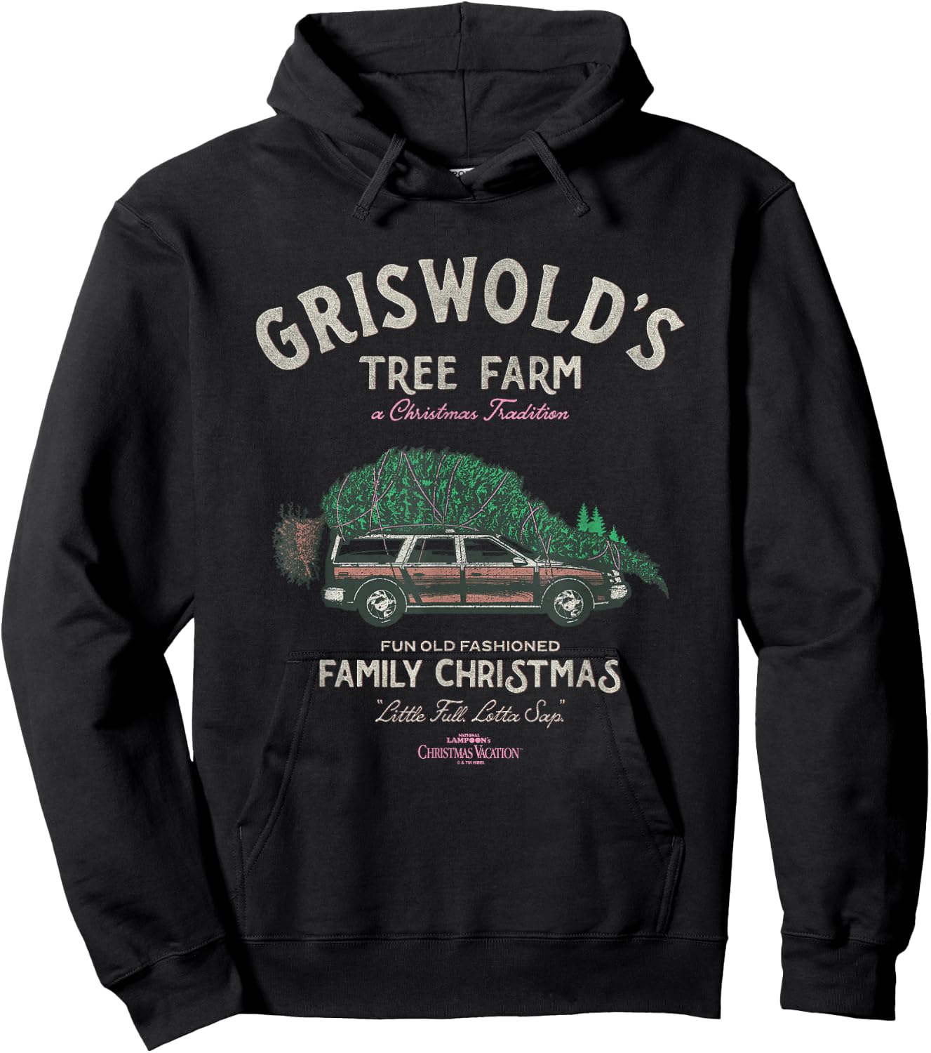National Lampoon's Christmas Vacation - -Adults, Black, Small, Short Sleeve, , Classic Fit, Blended Fabric Hoodie - Hoodie | Black