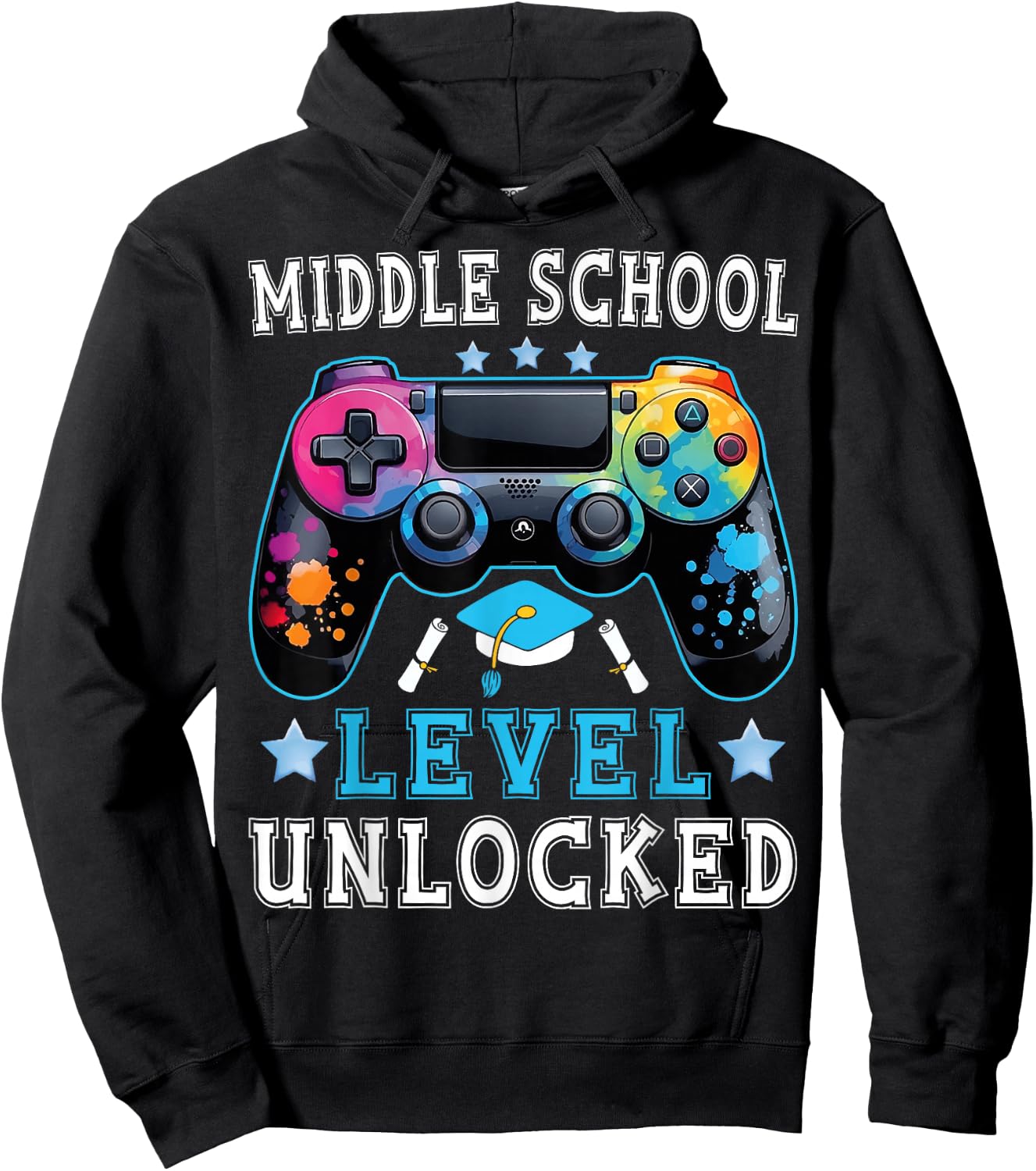 Middle School Level Unlocked Gamer First Day Back To School Hoodie - Hoodie | Black