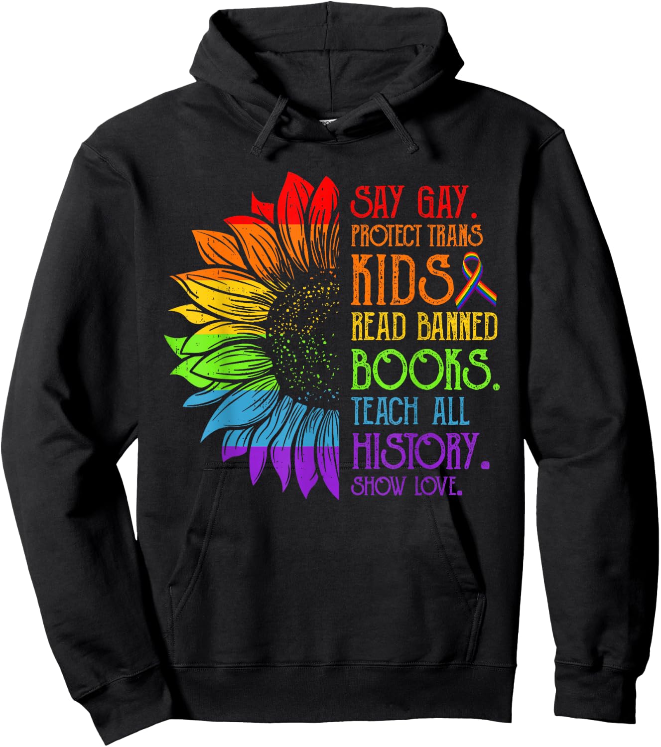 Protect Trans Kids Read Banned Books LGBTQ Ally Pride Month Hoodie - Hoodie | Black