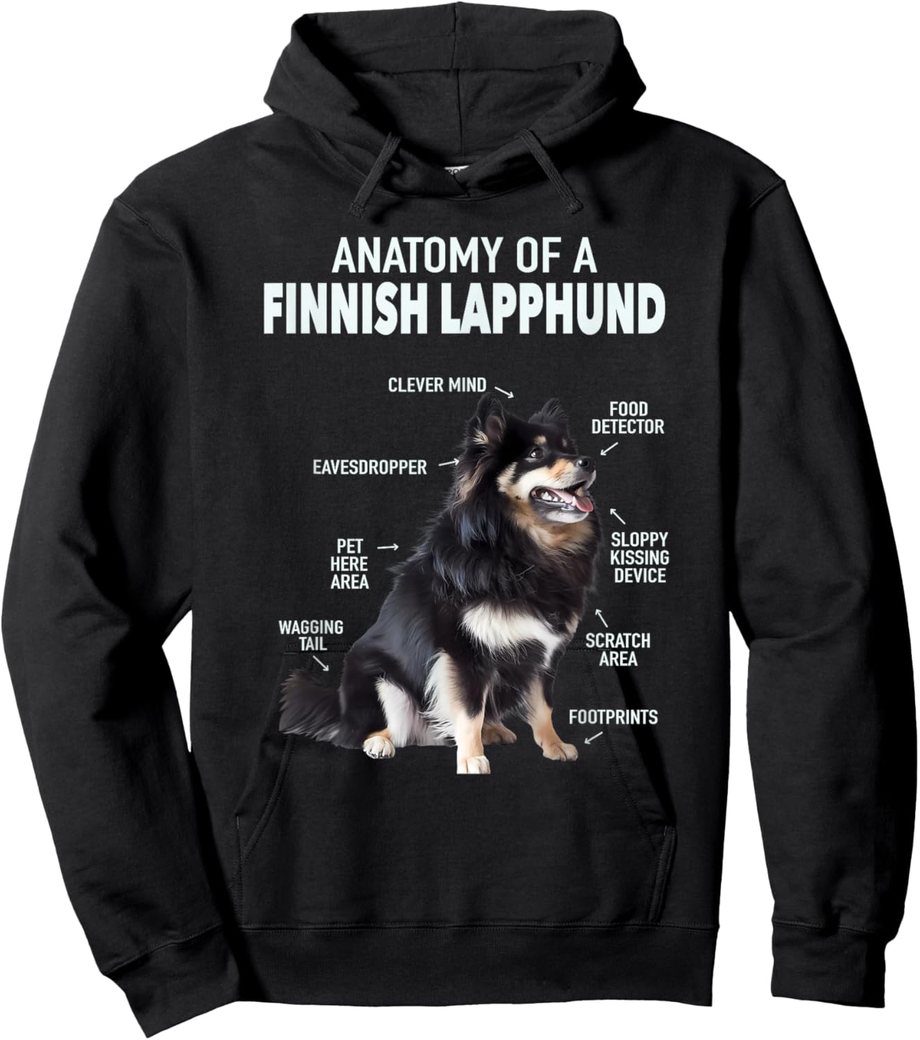 Anatomy Of A Finnish Lapphund Hoodie - Hoodie | Black