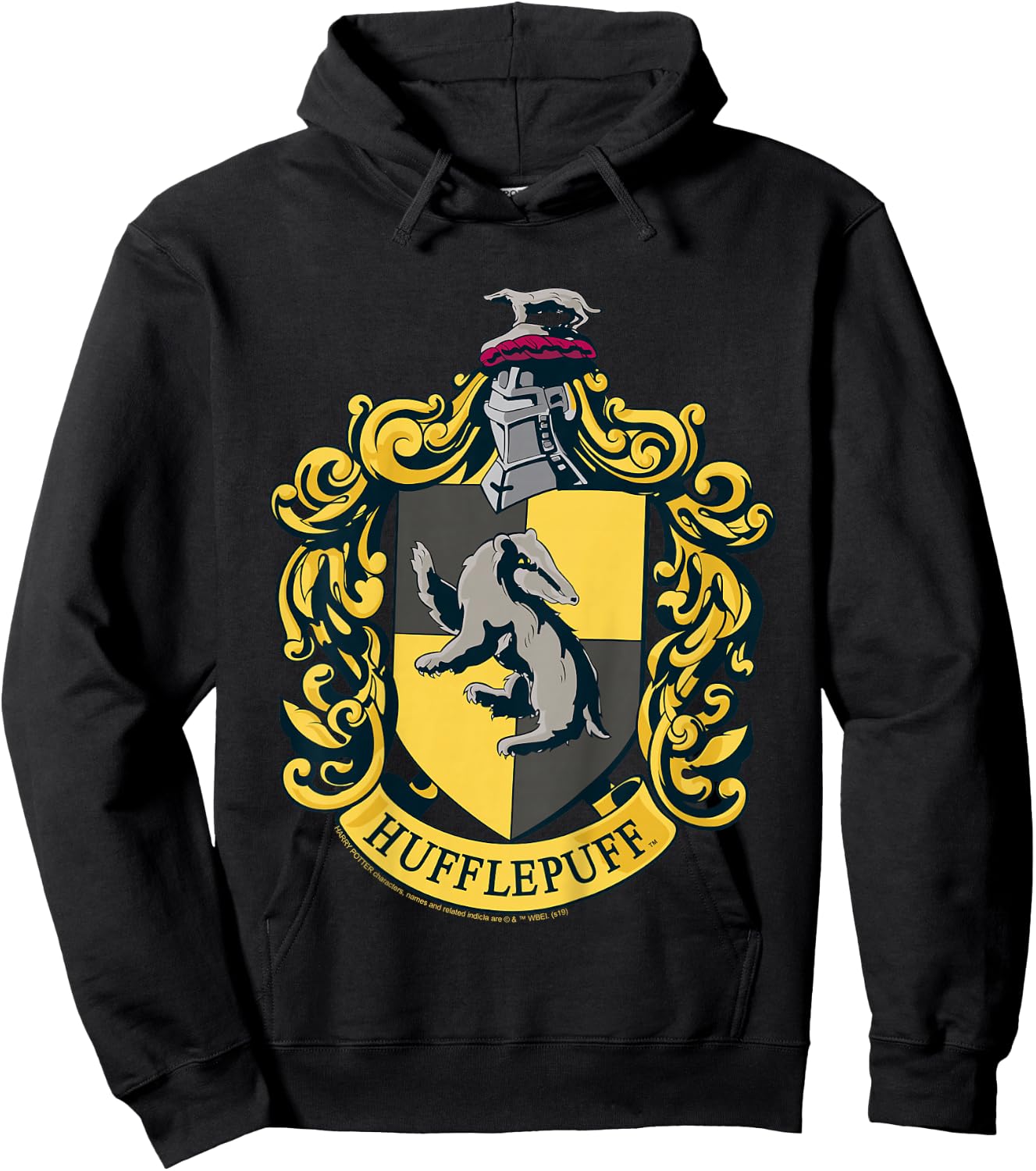 Kids Harry Potter Hufflepuff House Crest Hoodie - Hoodie | Black