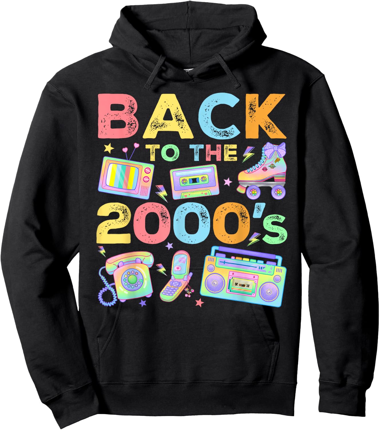 Back To 2000's 2000s Vintage Style 2000s Retro Party Hoodie - Hoodie | Black
