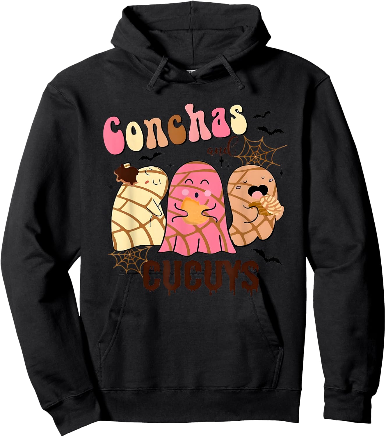 Conchas and Cucuys Mexican Ghost Spooky Conchas Halloween Hoodie - Hoodie | Black