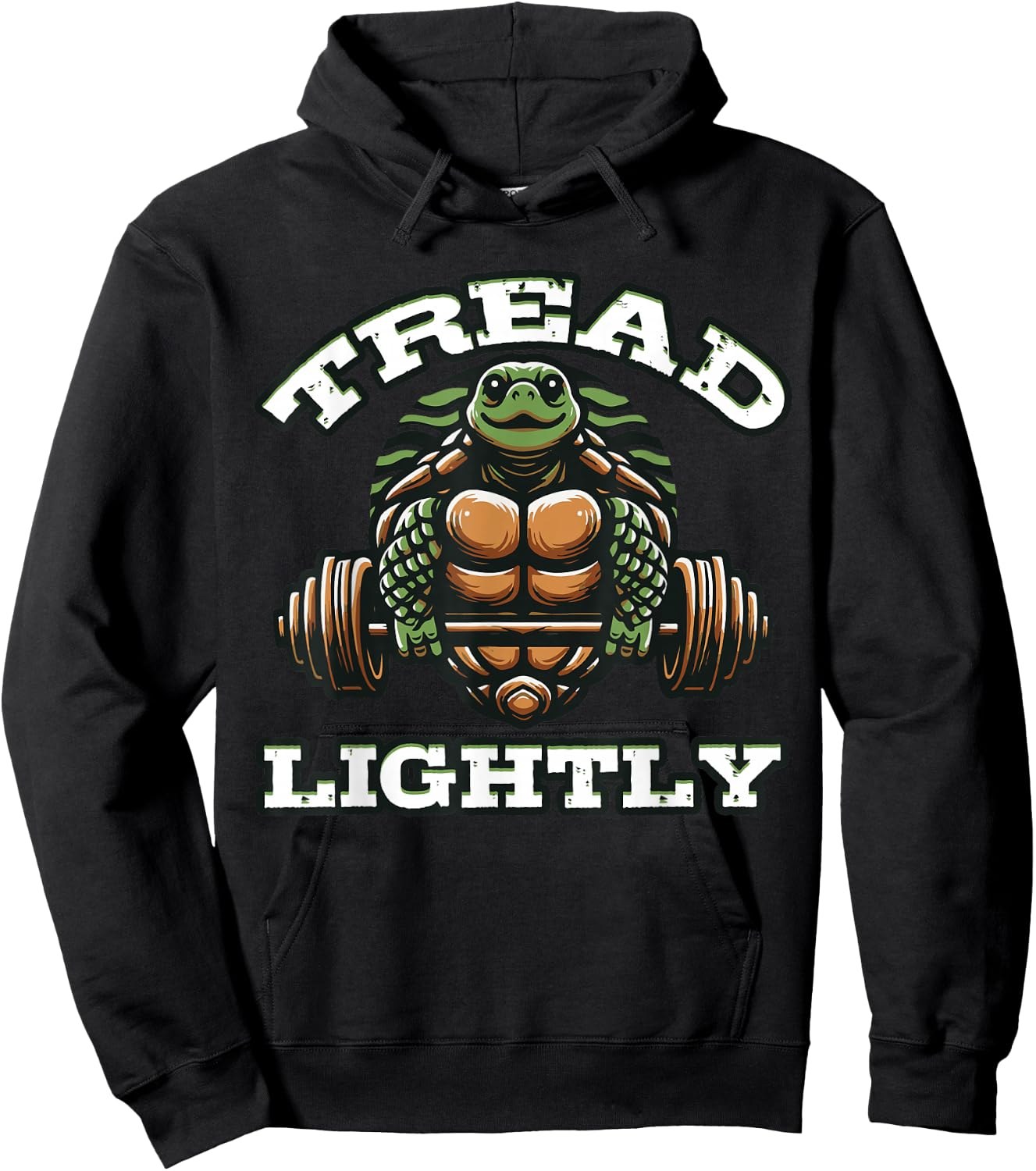 Treads Lightly Fitness Turtle & Dumbbells Workout Hoodie - Hoodie | Black