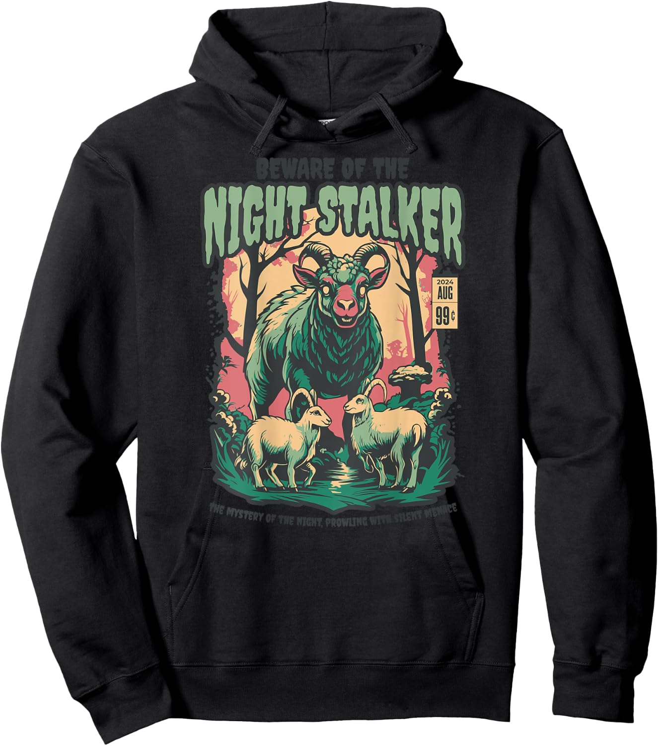 Night Stalker Goat Horror Hoodie - Hoodie | Black