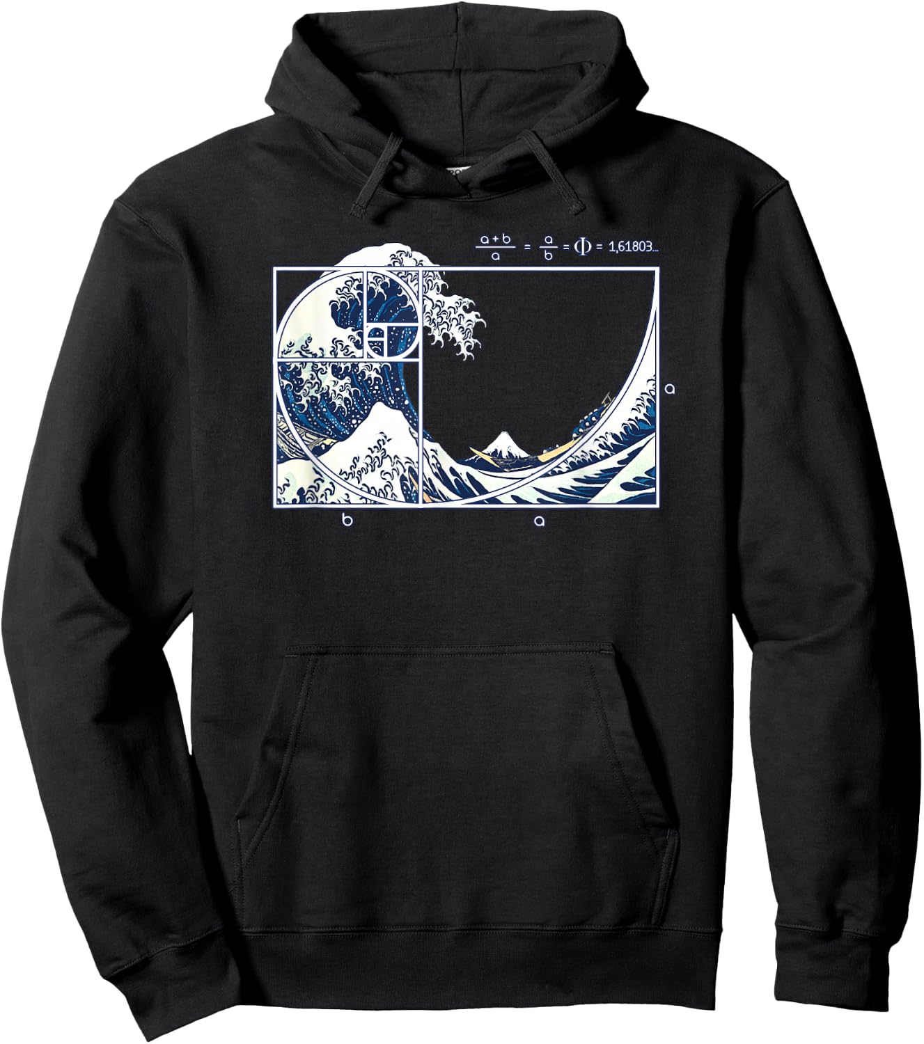 The Great Fibonacci Wave Hoodie - Hoodie | Black