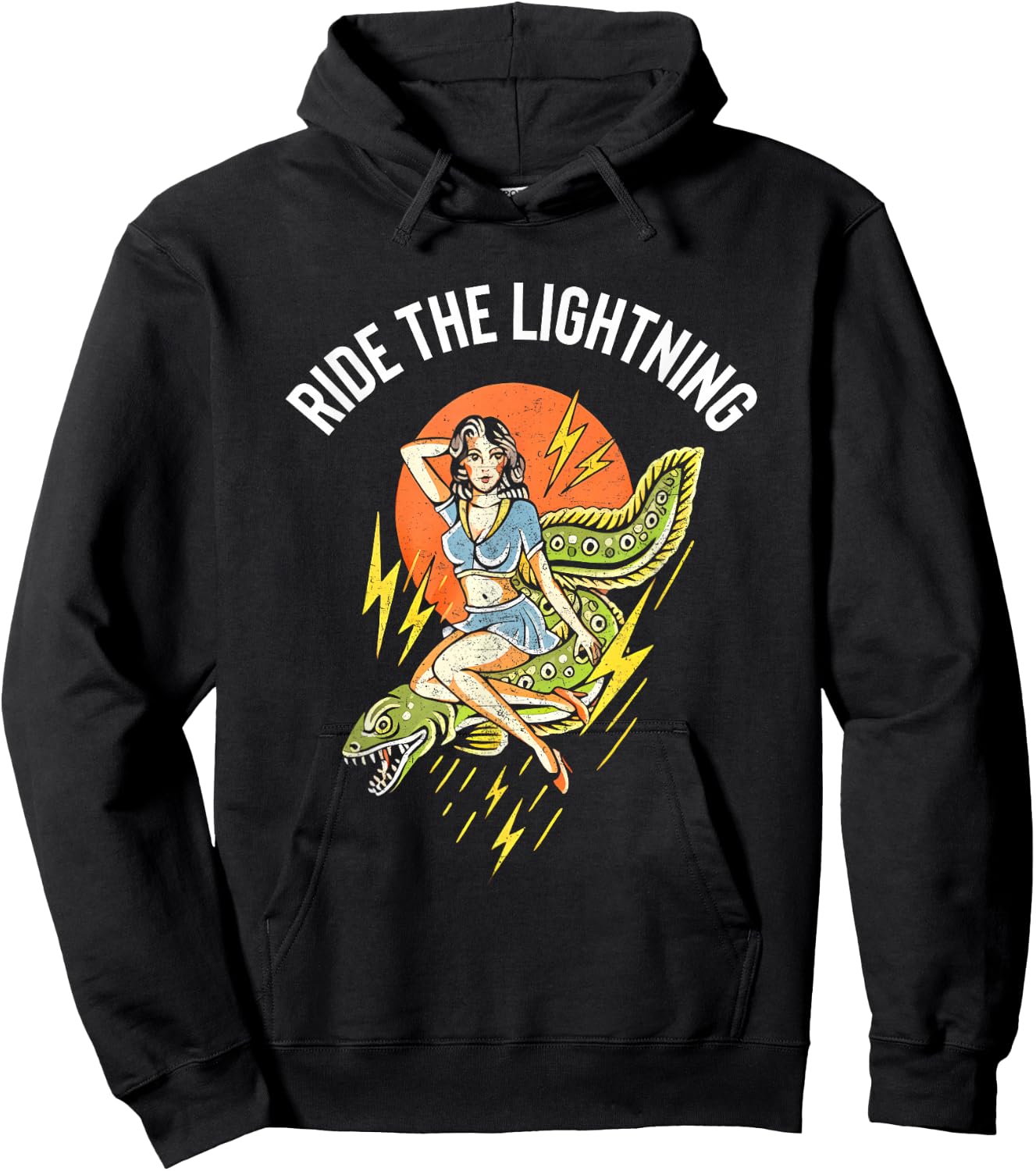 RIDE THE LIGHTNING , Small, Black Hoodie - Hoodie | Black
