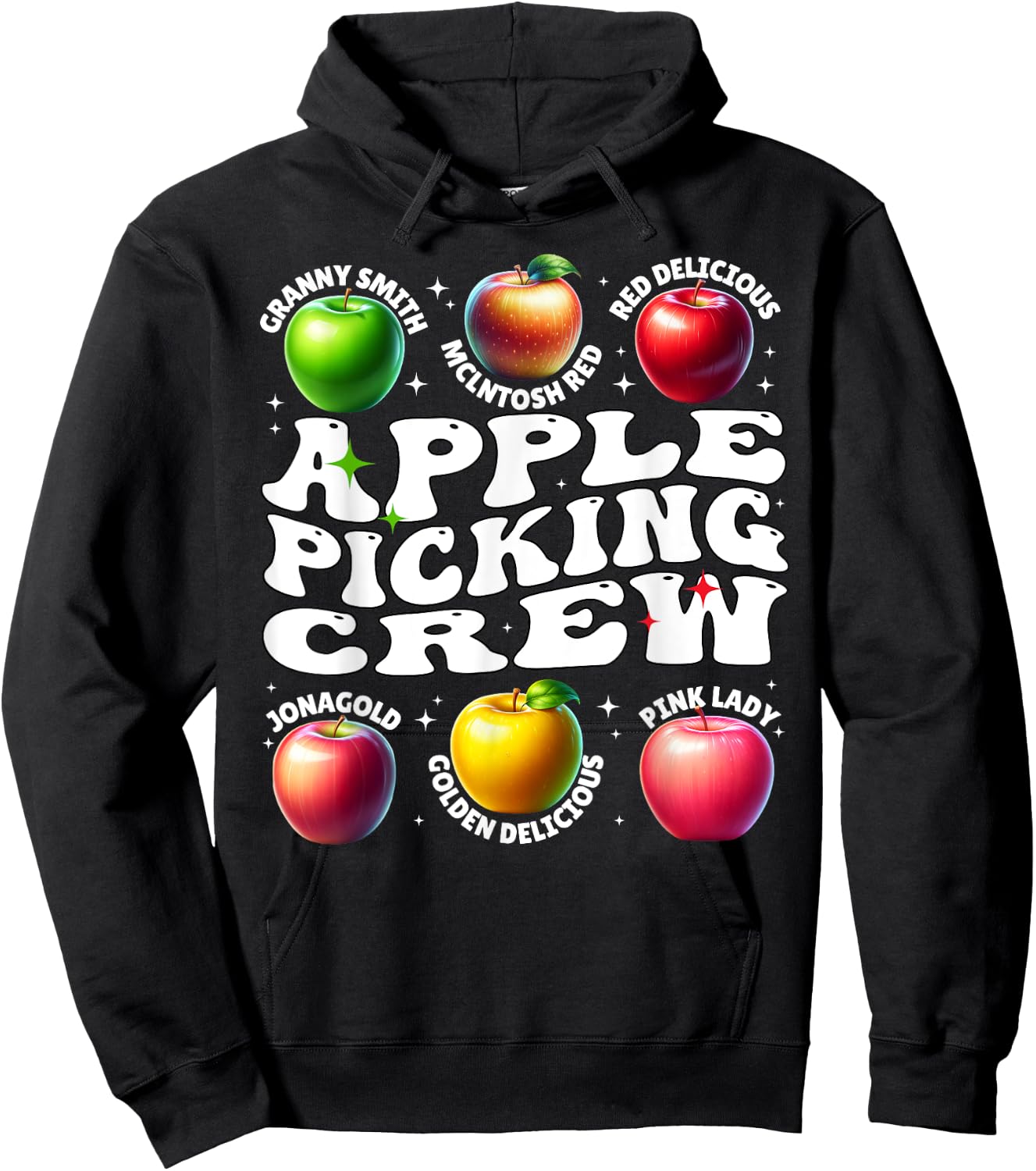 Apple Picking Crew Harvest Season Fall Vibes and Orchard Fun Hoodie - Hoodie | Black