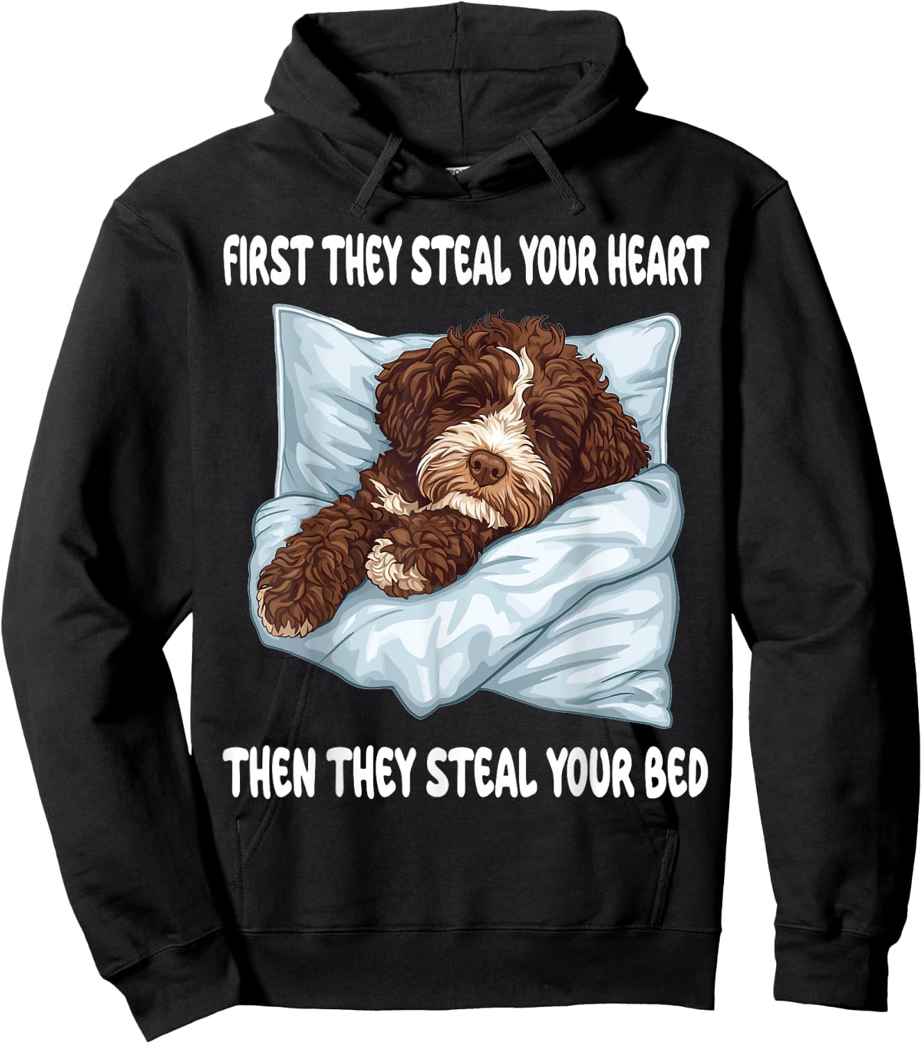 Bernedoodle Sleeping Pajamas Nightgown Hoodie - Hoodie | Black