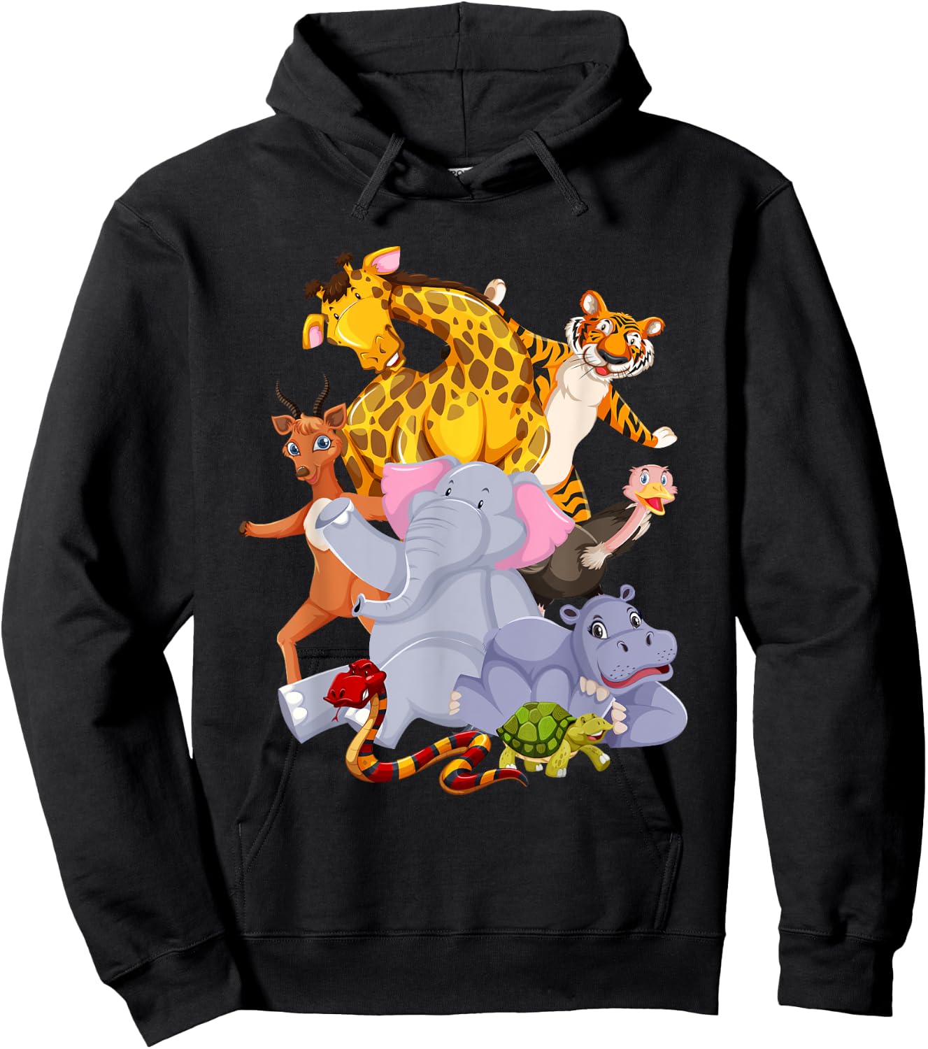 Zoo Animals Wildlife Birthday Party Zoo Day Hoodie - Hoodie | Black