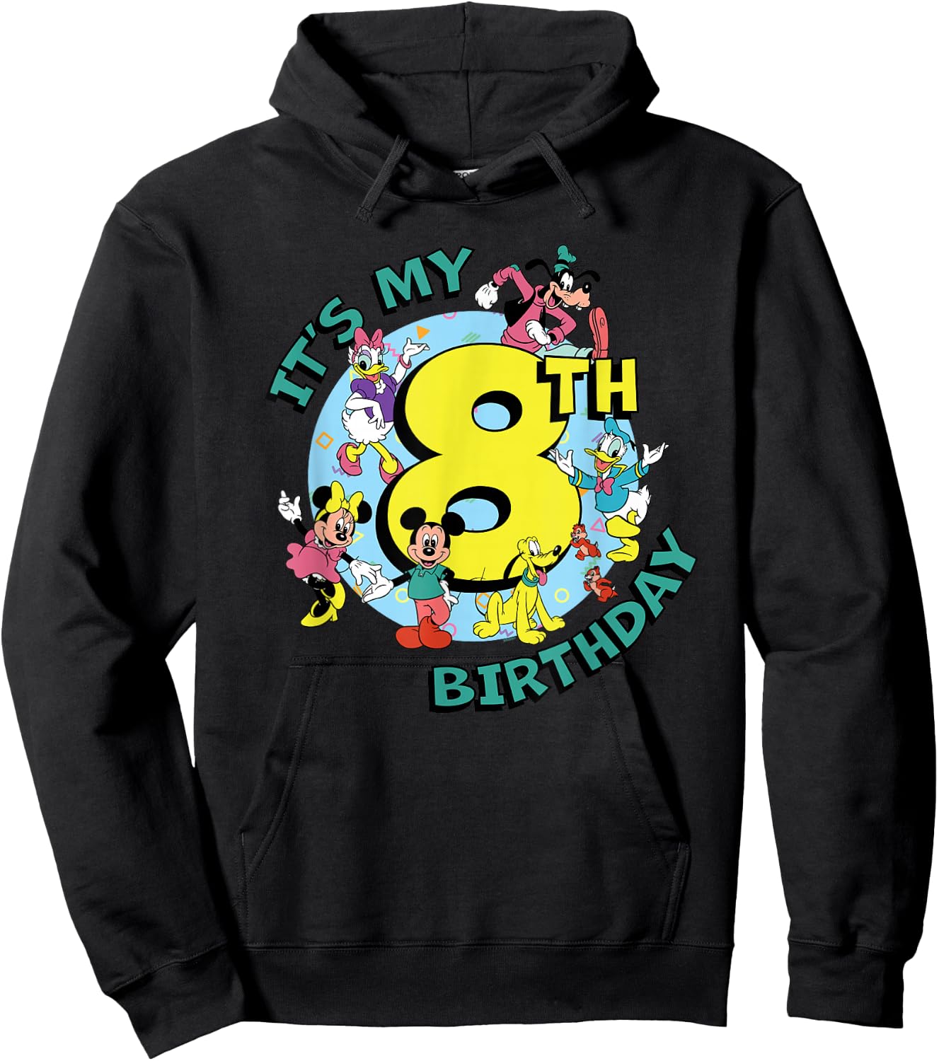Disney Mickey and Friends It's My Eighth 8th Birthday Hoodie - Hoodie | Black