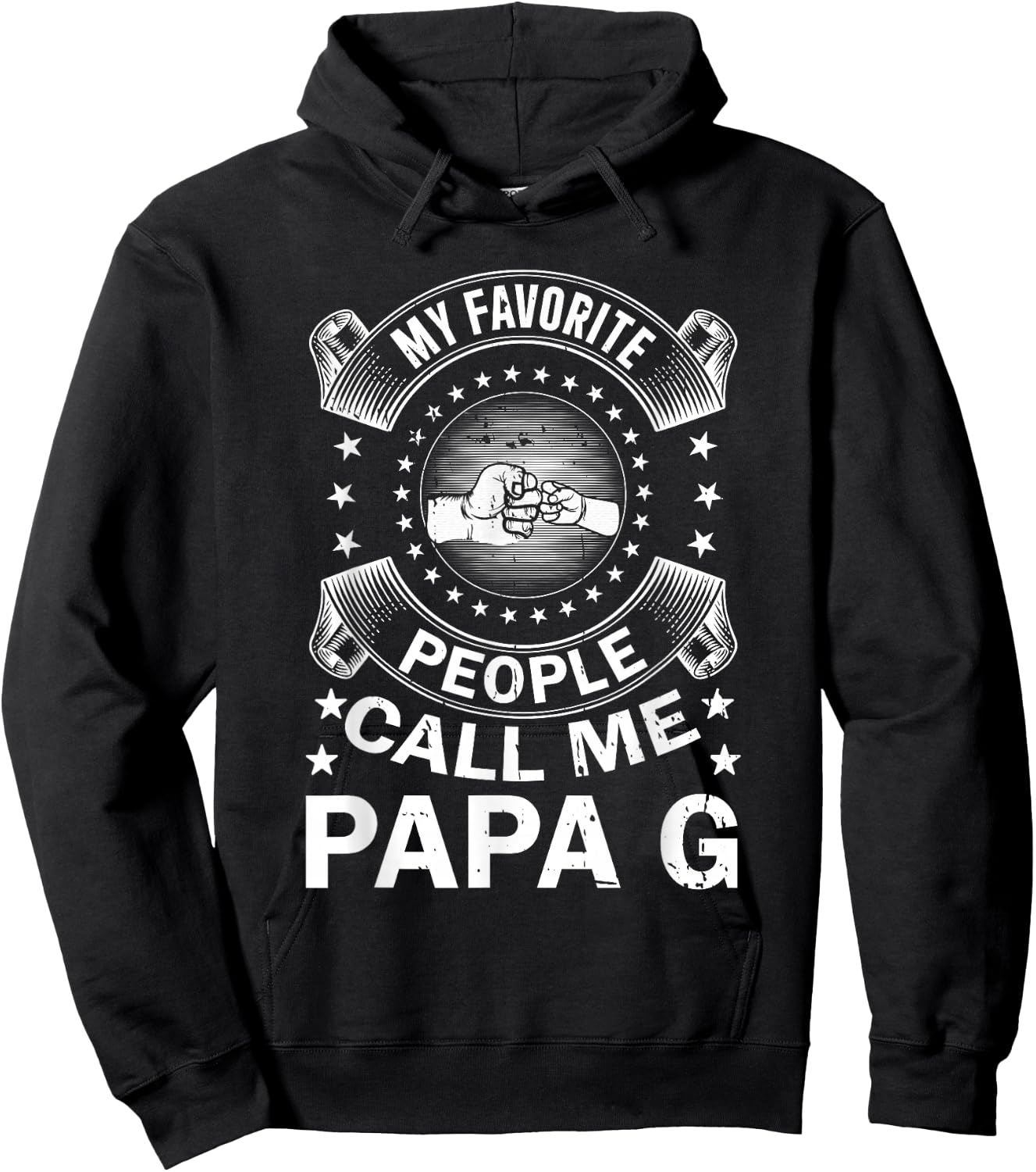 My Favorite People Call Me Papa G Vintage Men Father's Day Hoodie - Hoodie | Black