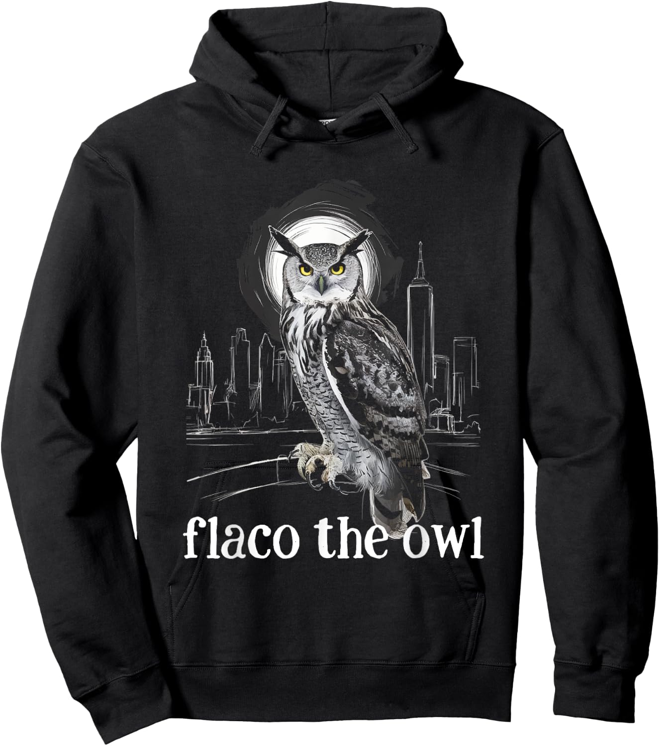 Flaco The Owl NYC New York Skyline Eurasian Eagle Owl Hoodie - Hoodie | Black