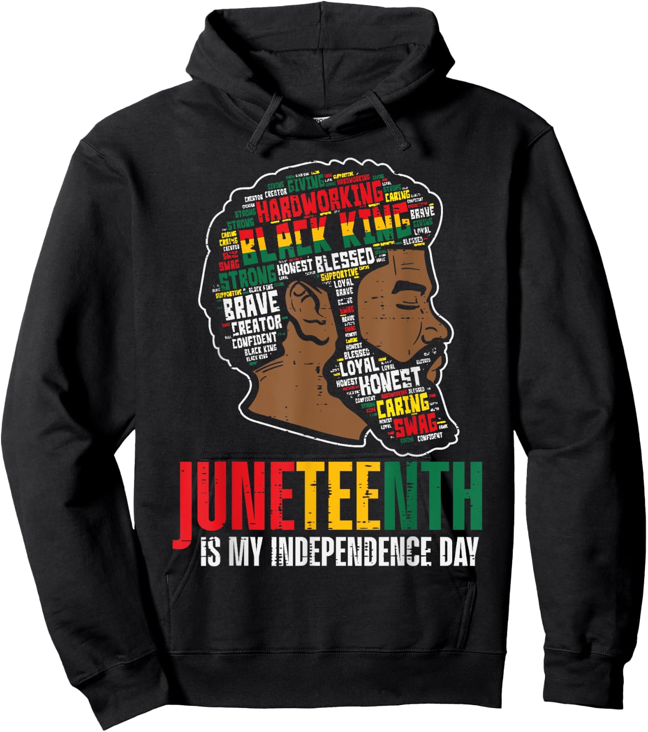 Juneteenth My Independence Day African Black King Dad Men Hoodie - Hoodie | Black